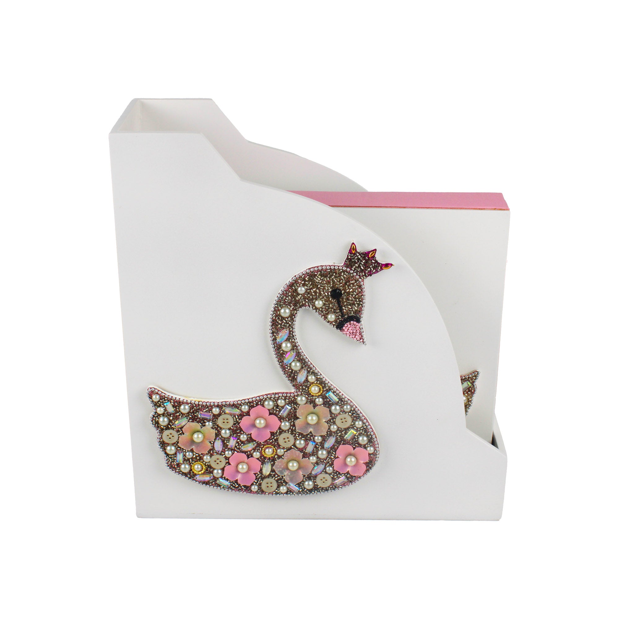 Swan Designed Magazine Holder & Stationery Organizer (Set of 2)