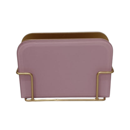 Designer Pink  Gold Tissue Holder