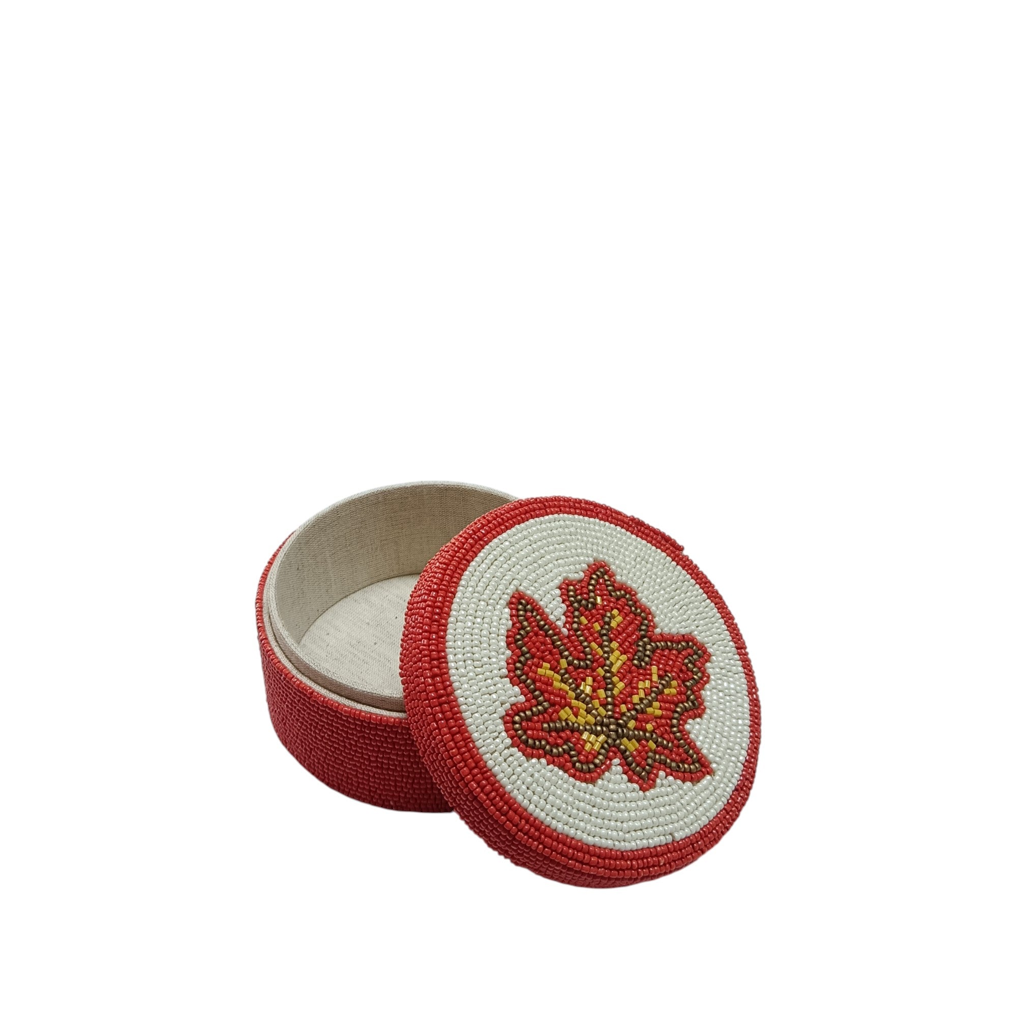  Artisan Hand-Beaded Keepsake Box 