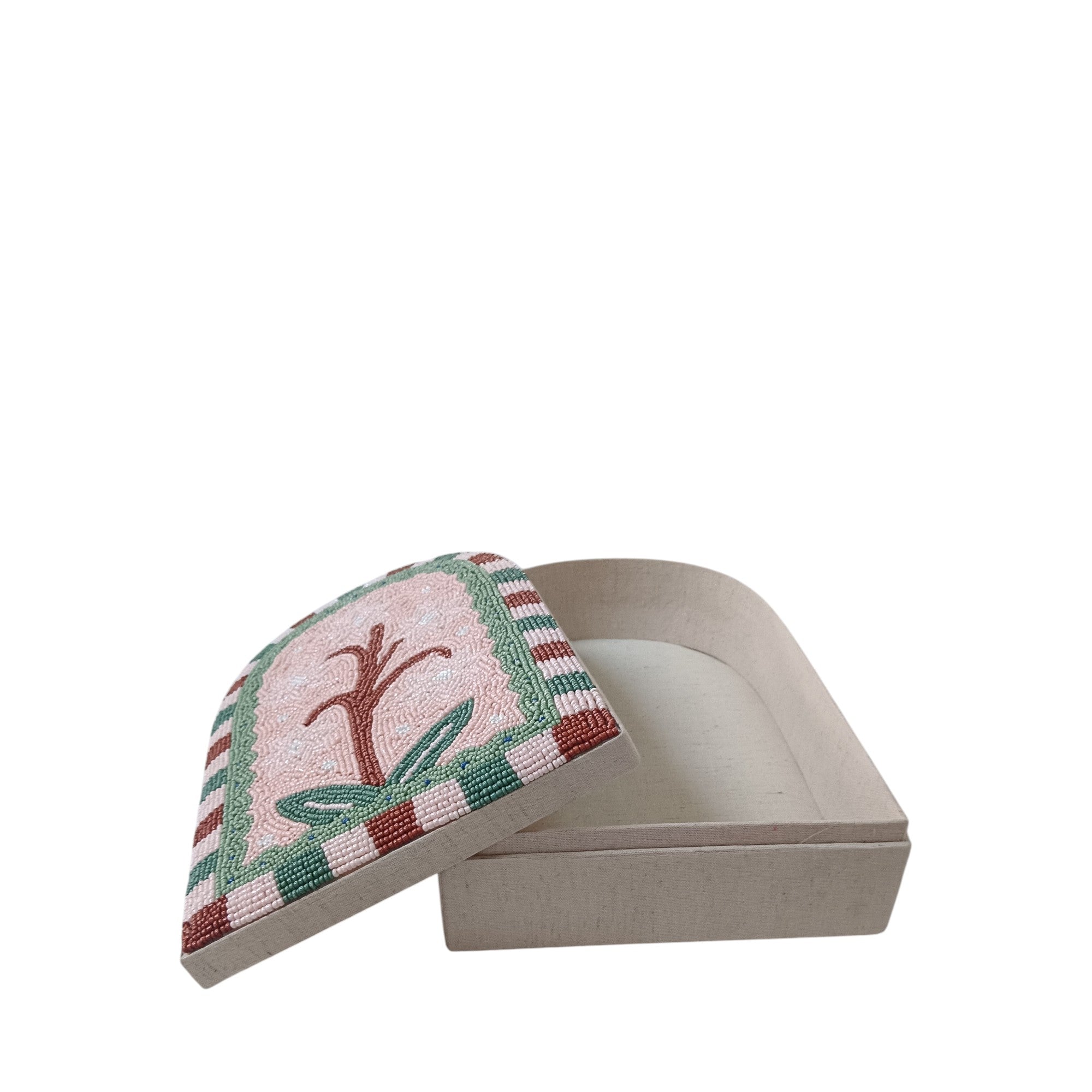 Handcrafted Floral Beaded Keepsake Box