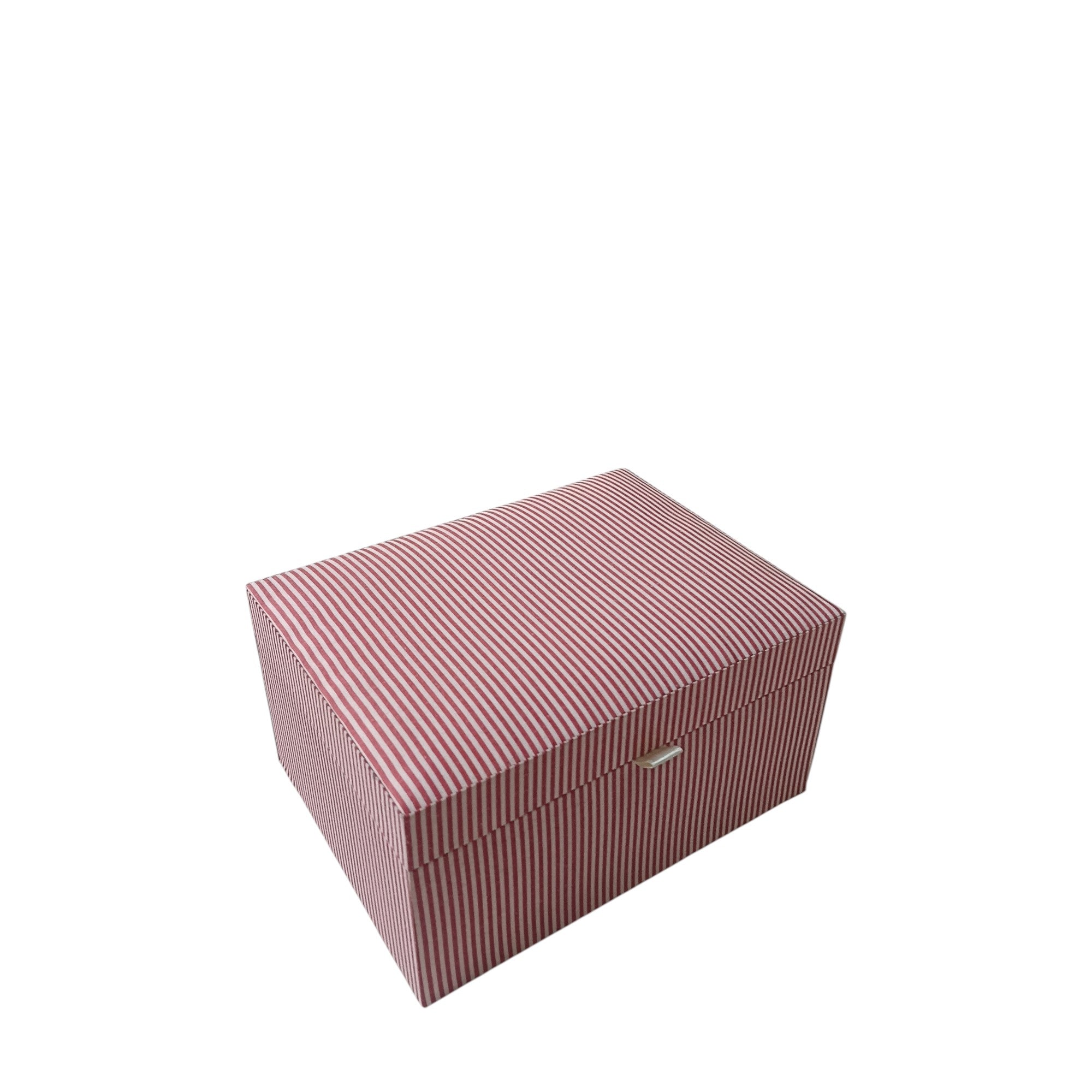 Chic Pinstripe Fabric Jewellery Box