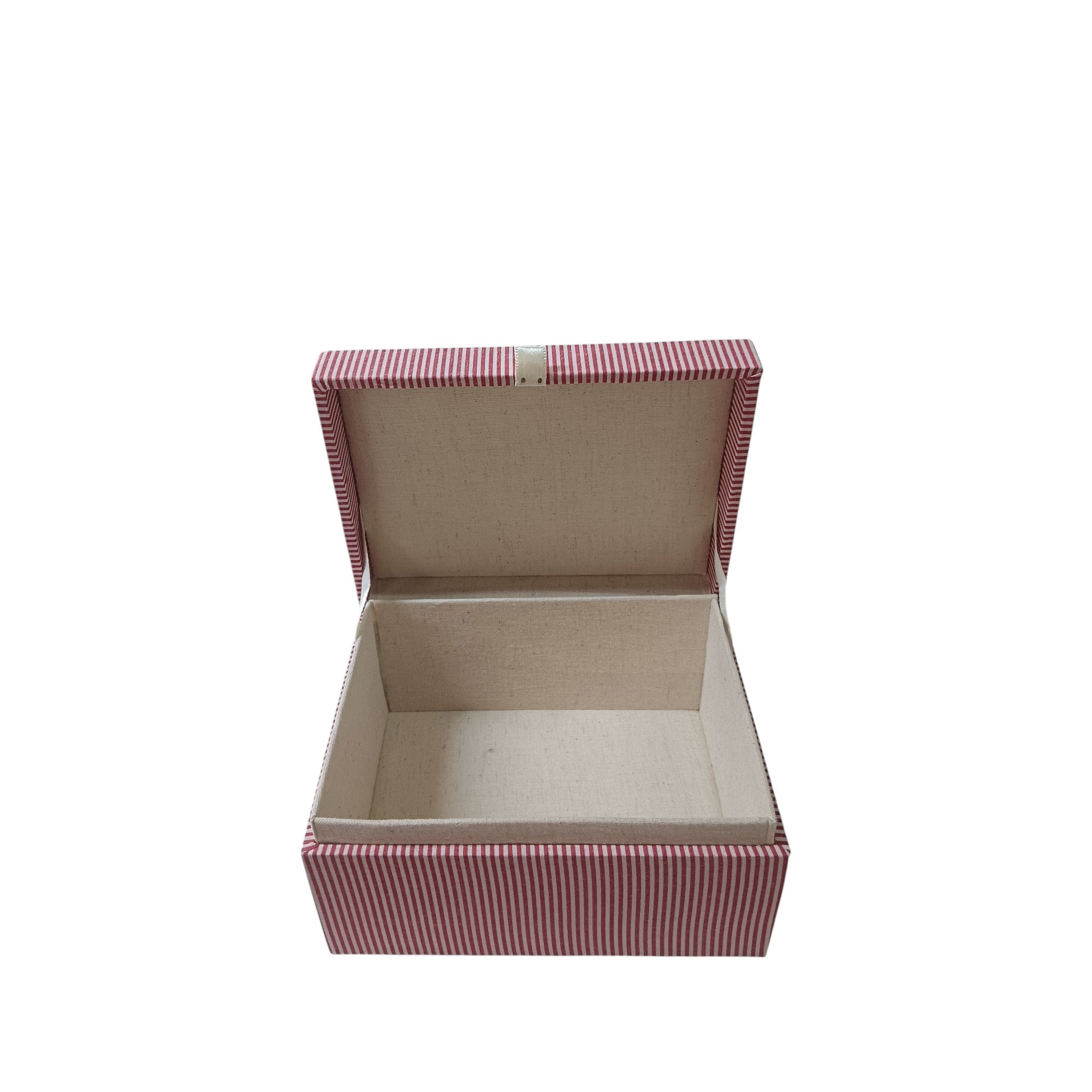 Chic Pinstripe Fabric Jewellery Box