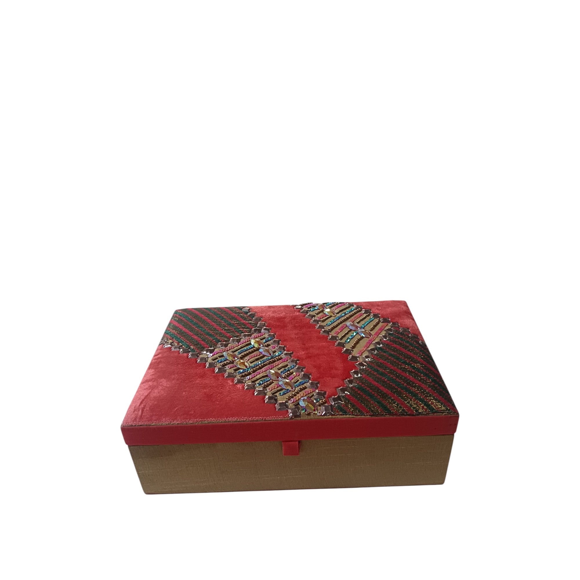 Handcrafted Red Velvet Jewelry Box