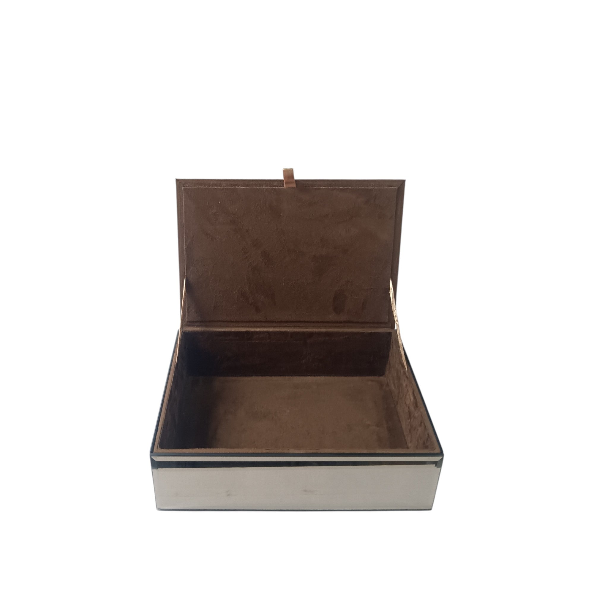 Sleek Reflective Keepsake Box with Architectural Metal