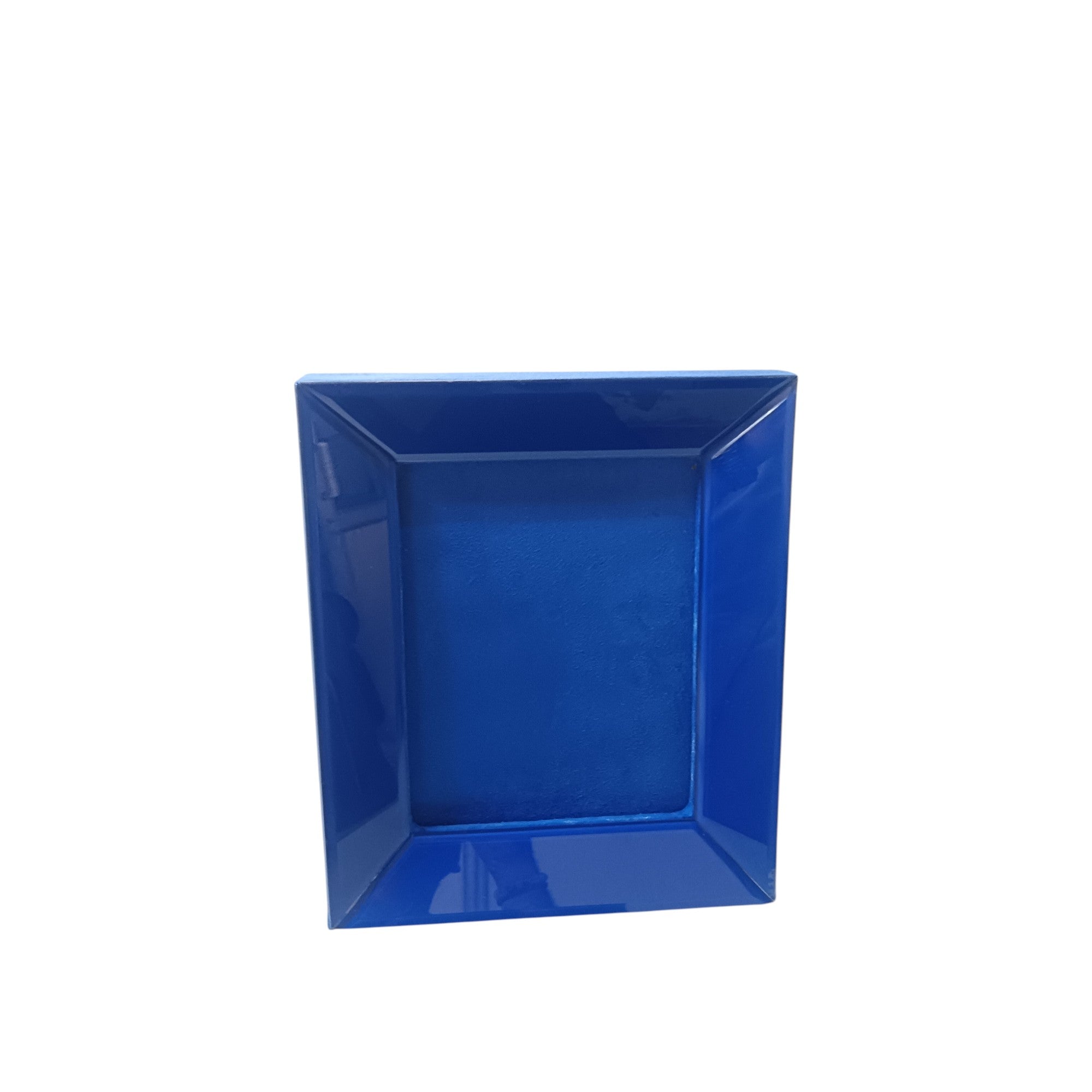 Royal Blue High-Gloss Ceramic Photo Frame