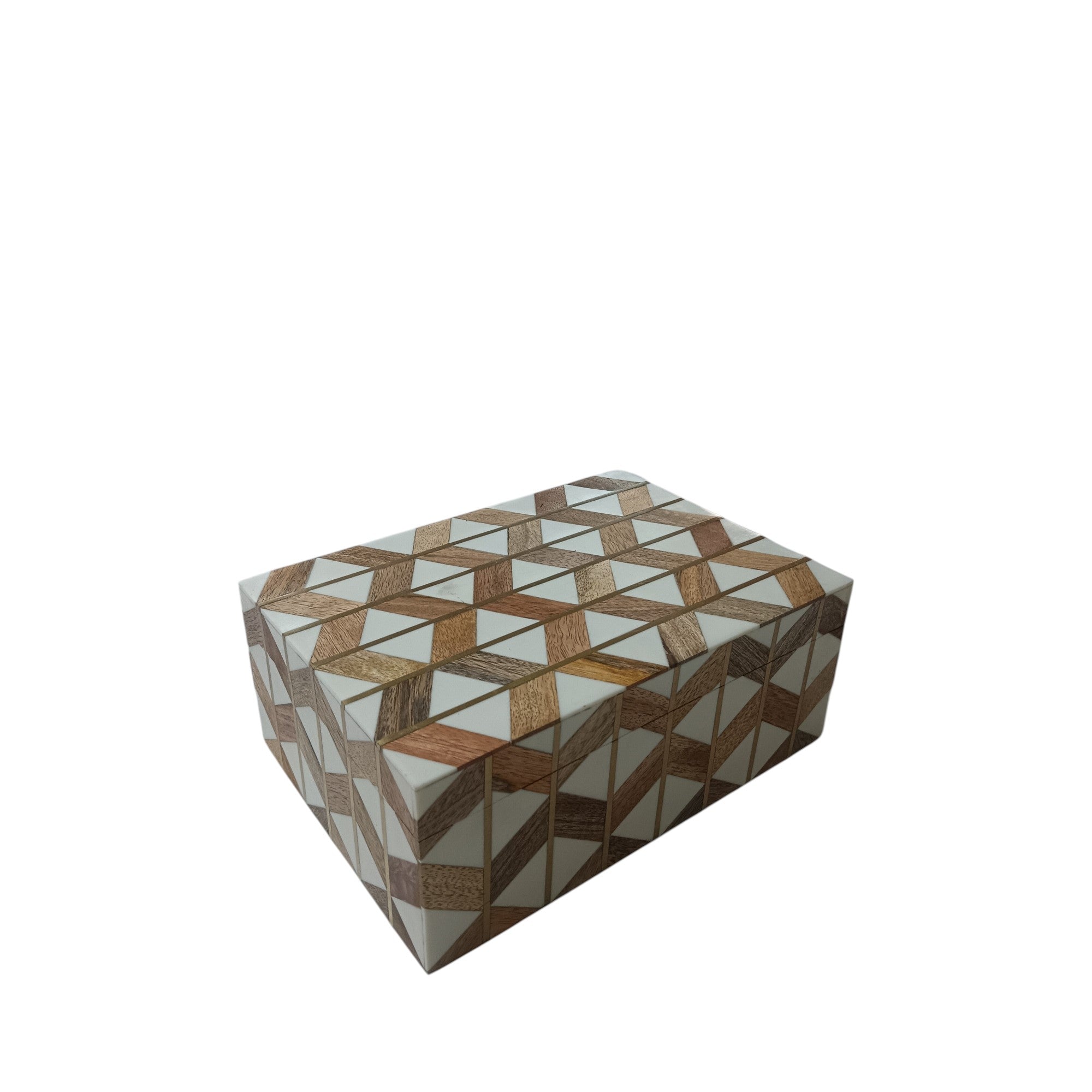 Artisan Bone Inlay Chevron Keepsake Box
