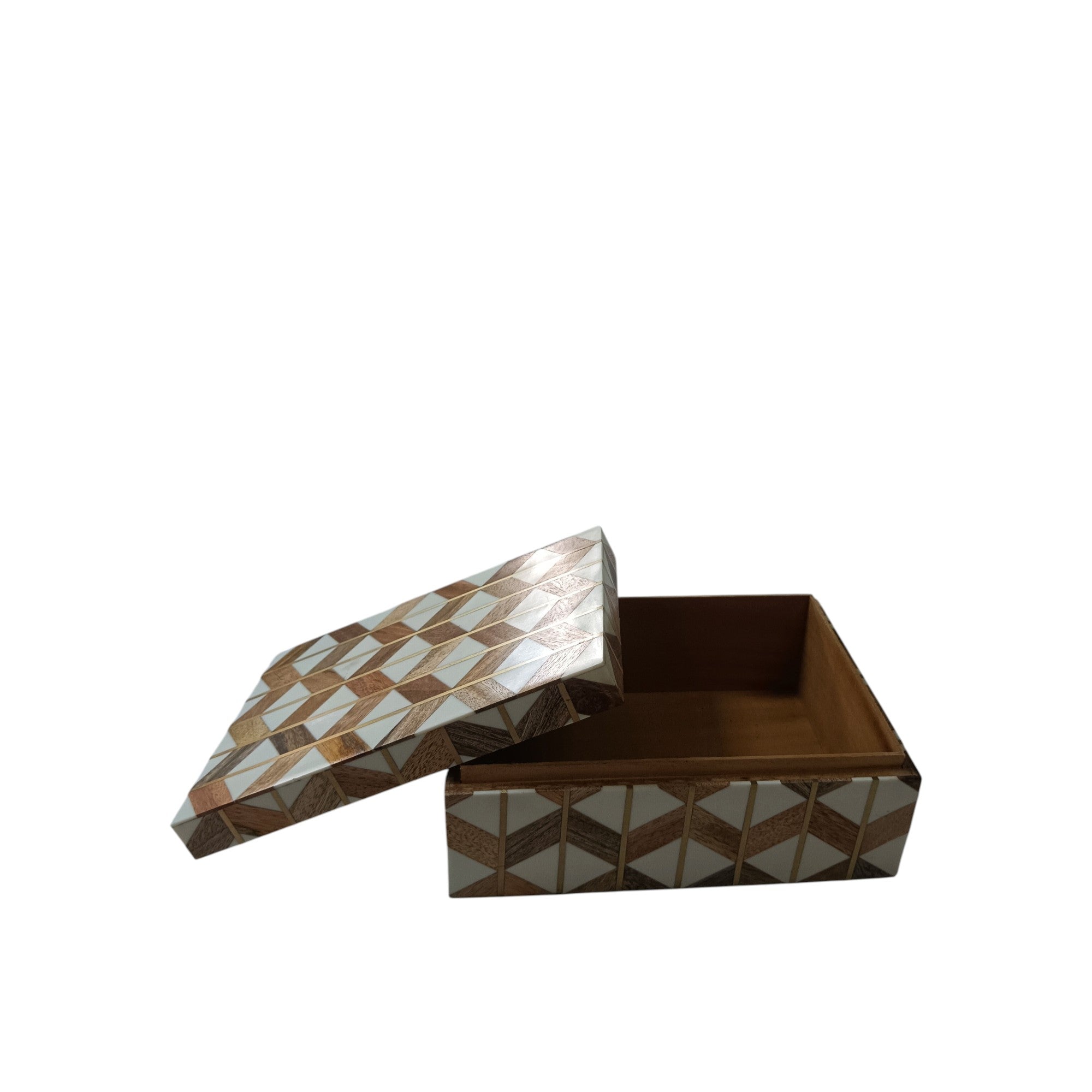 Artisan Bone Inlay Chevron Keepsake Box