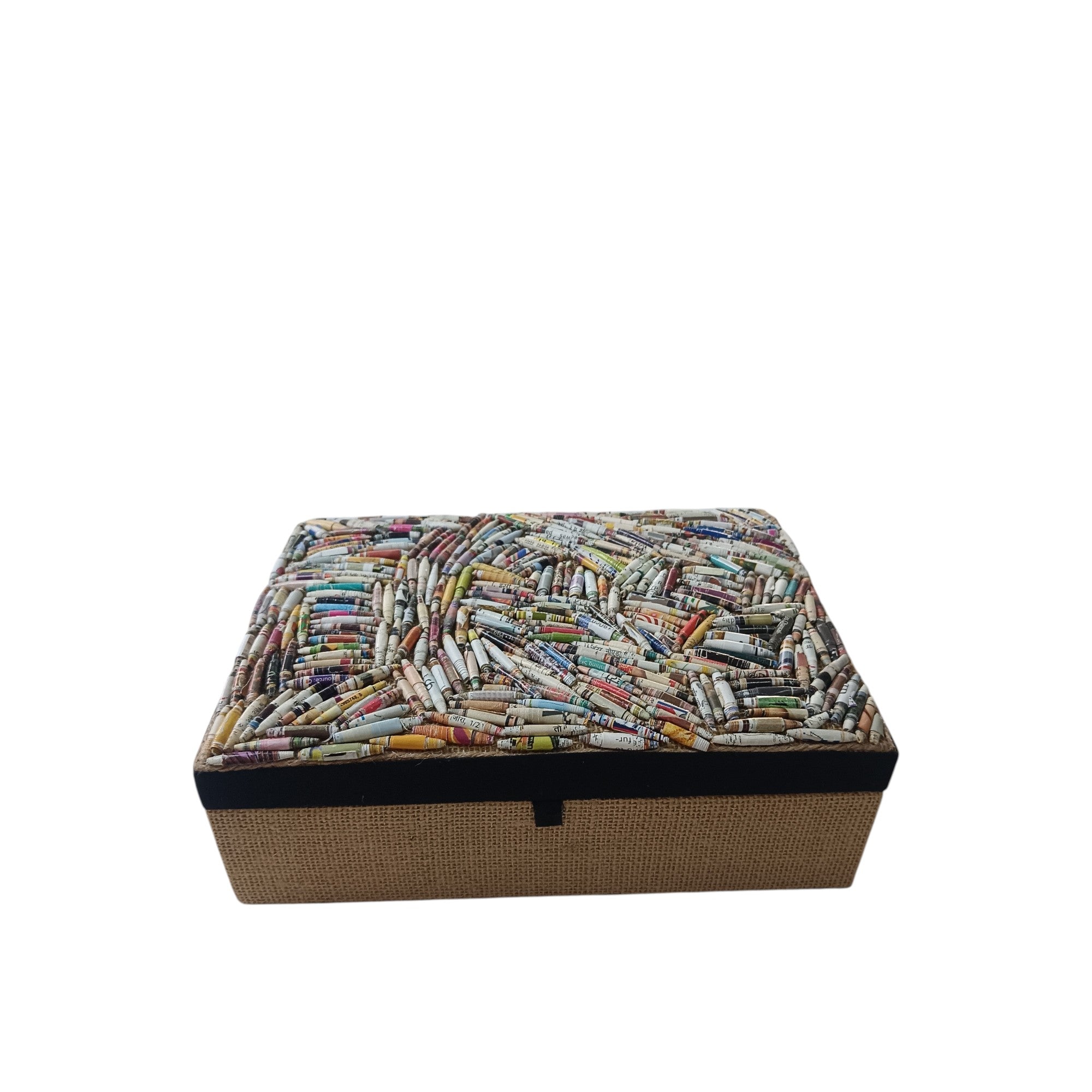 Geometric Monochrome Bone Inlay Box