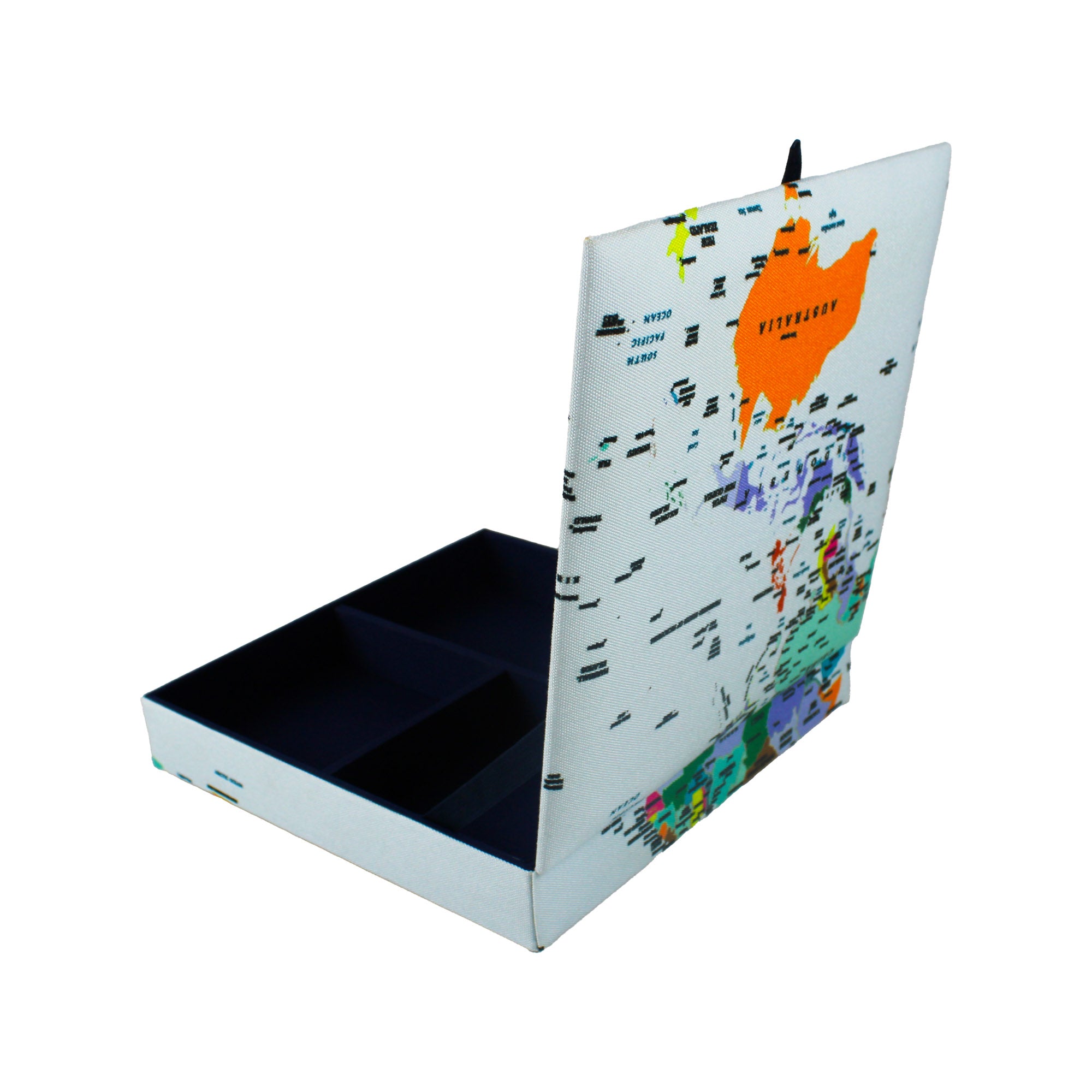 World Map Design Magazine Holder & Stationery Organizer (Set of 2)