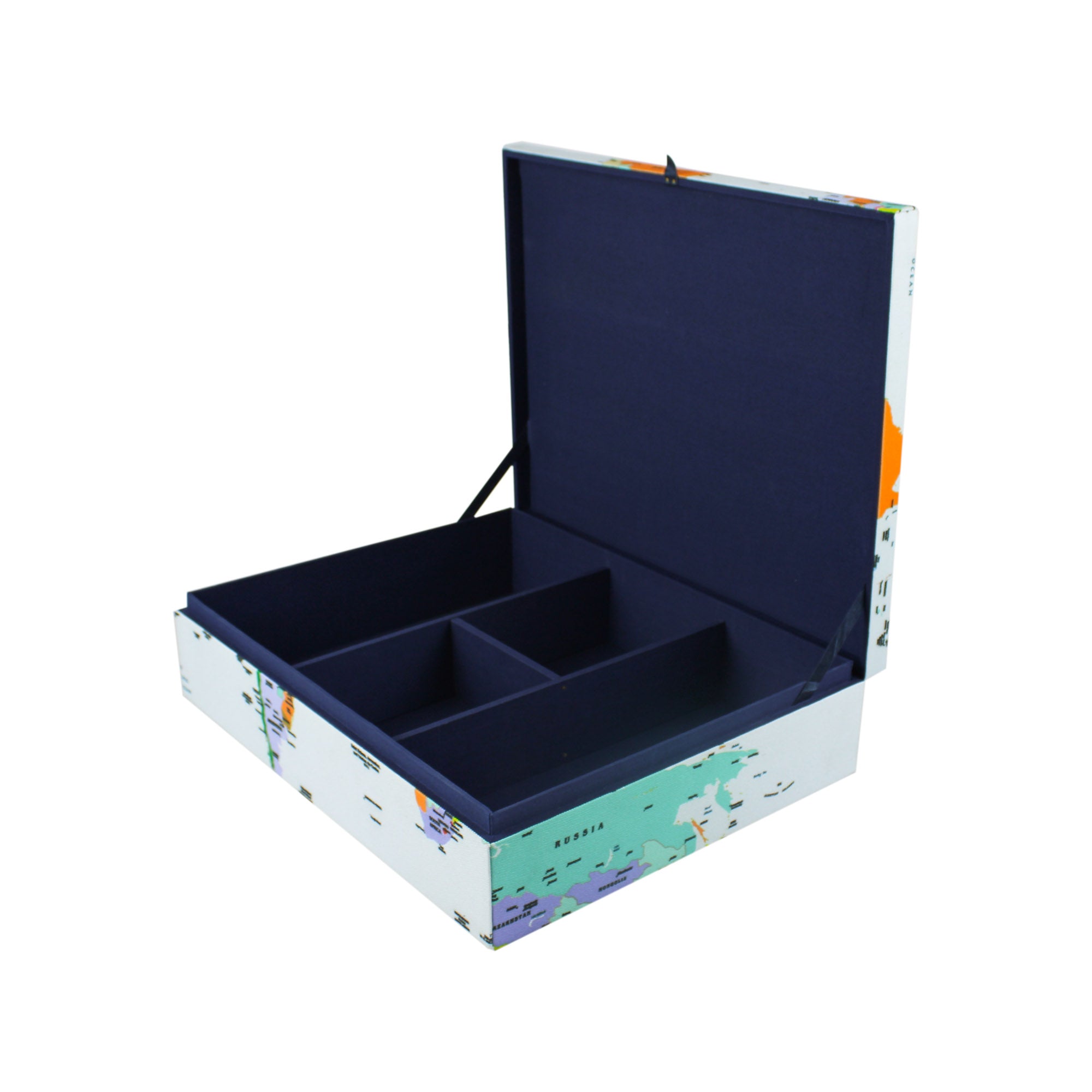 World Map Stationery Organizer Box for Kids