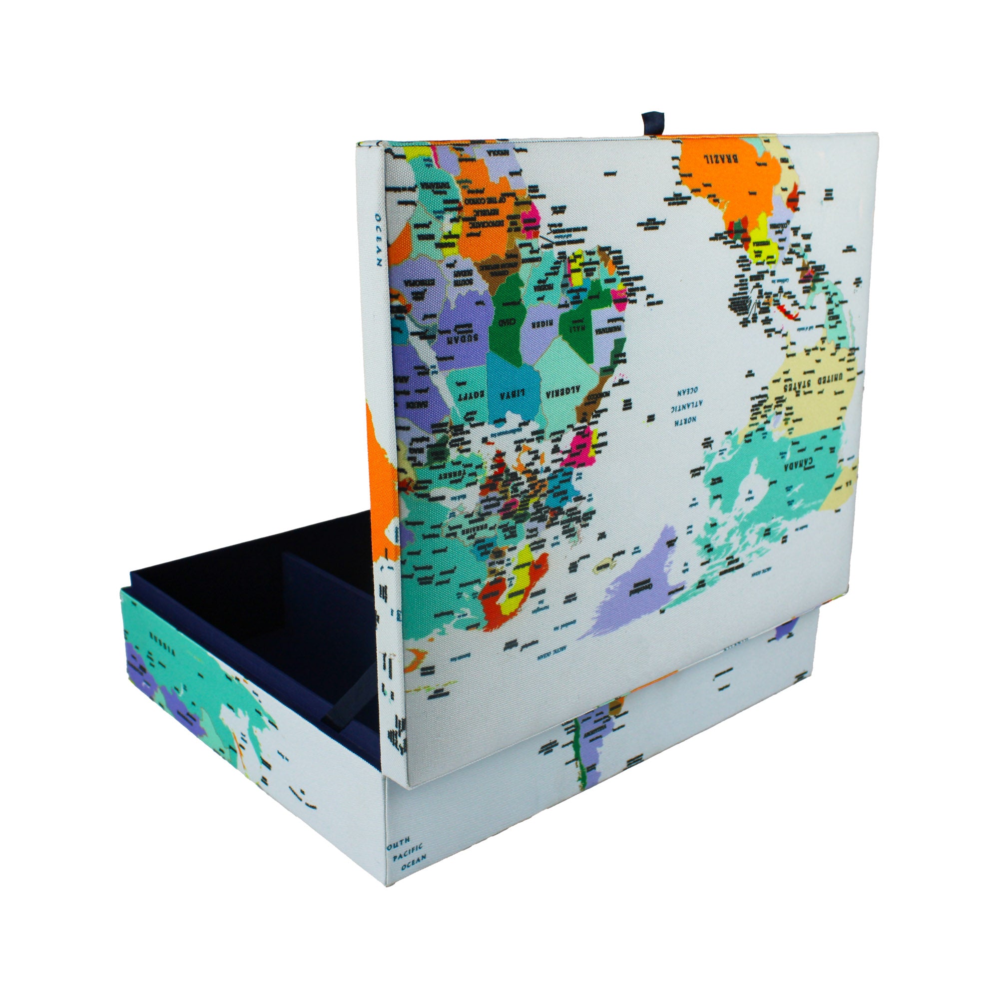 World Map Stationery Organizer Box for Kids