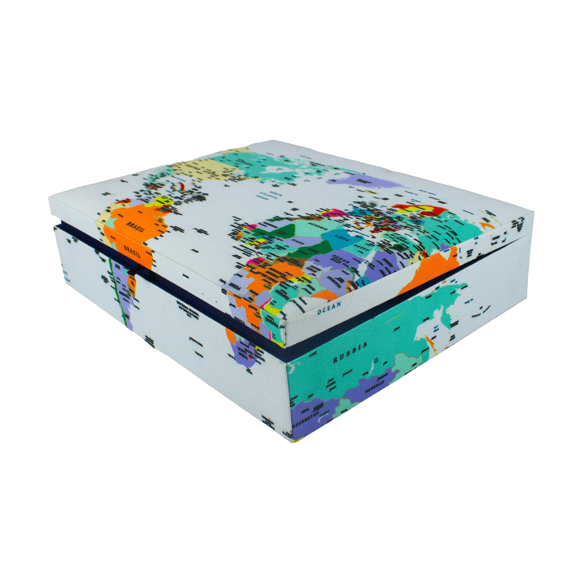 World Map Stationery Organizer Box for Kids
