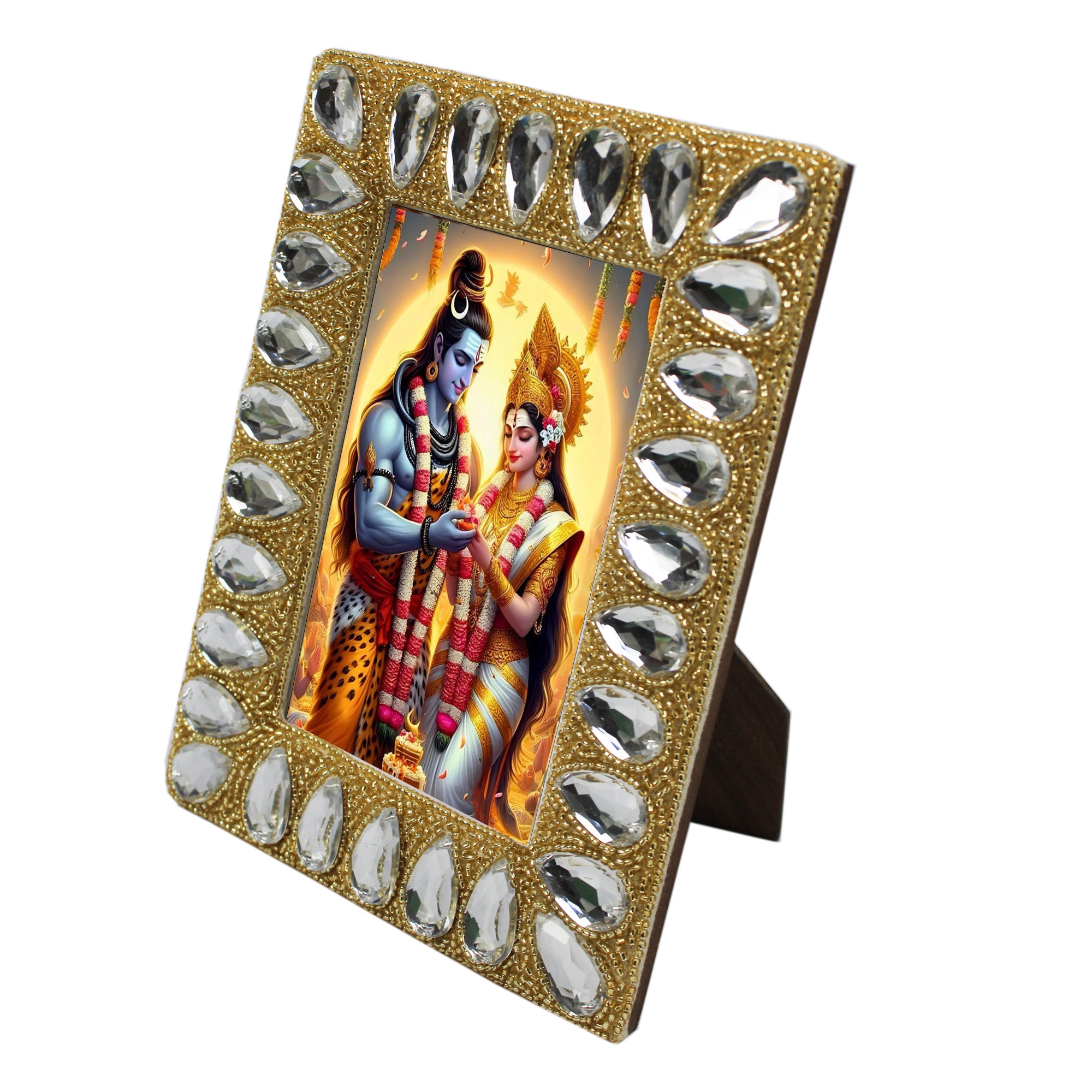 Lord Shiva with Parvati Ji Photo Frame for Blessing (4x6 Inch)-TH-5703