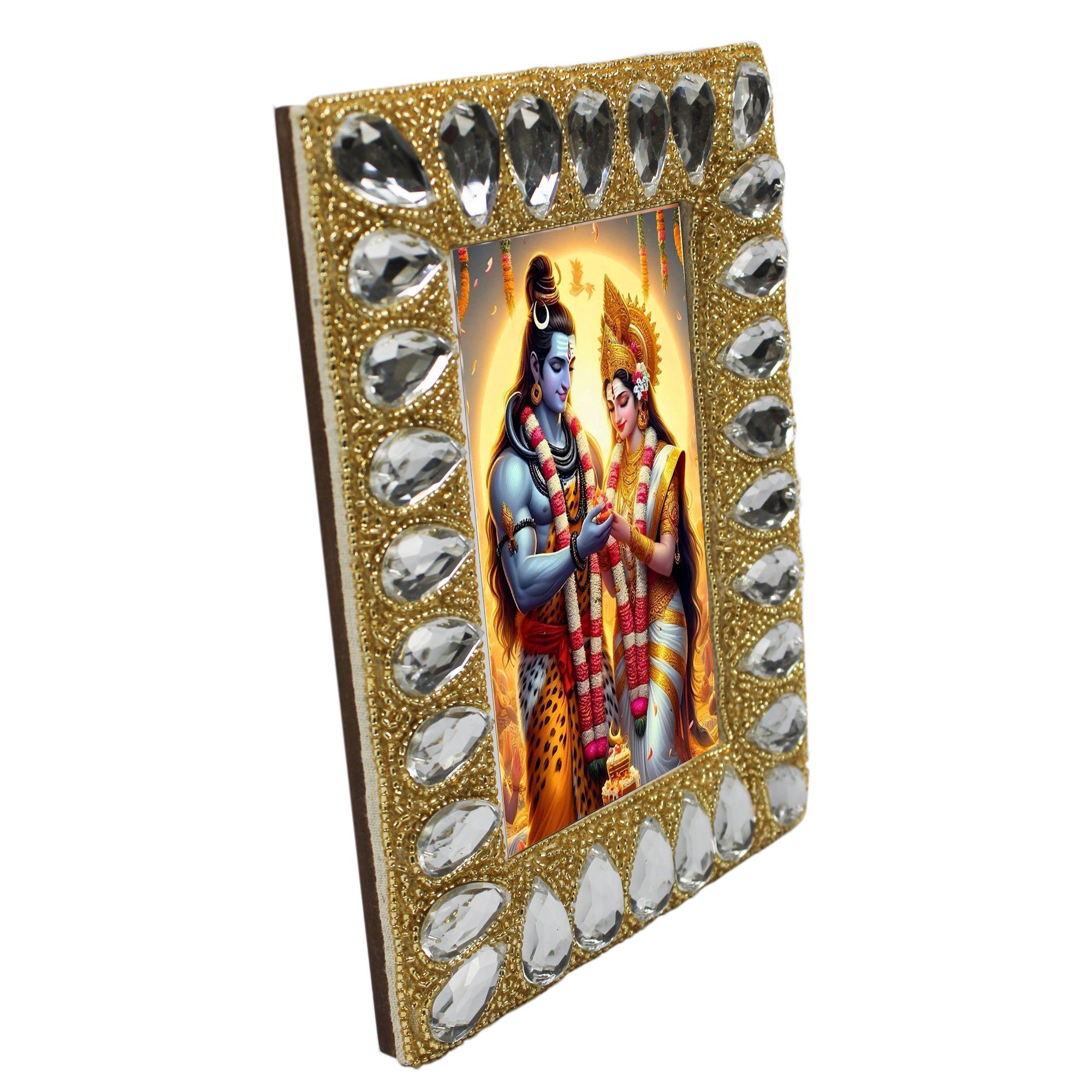 Lord Shiva with Parvati Ji Photo Frame for Blessing (4x6 Inch)-TH-5703