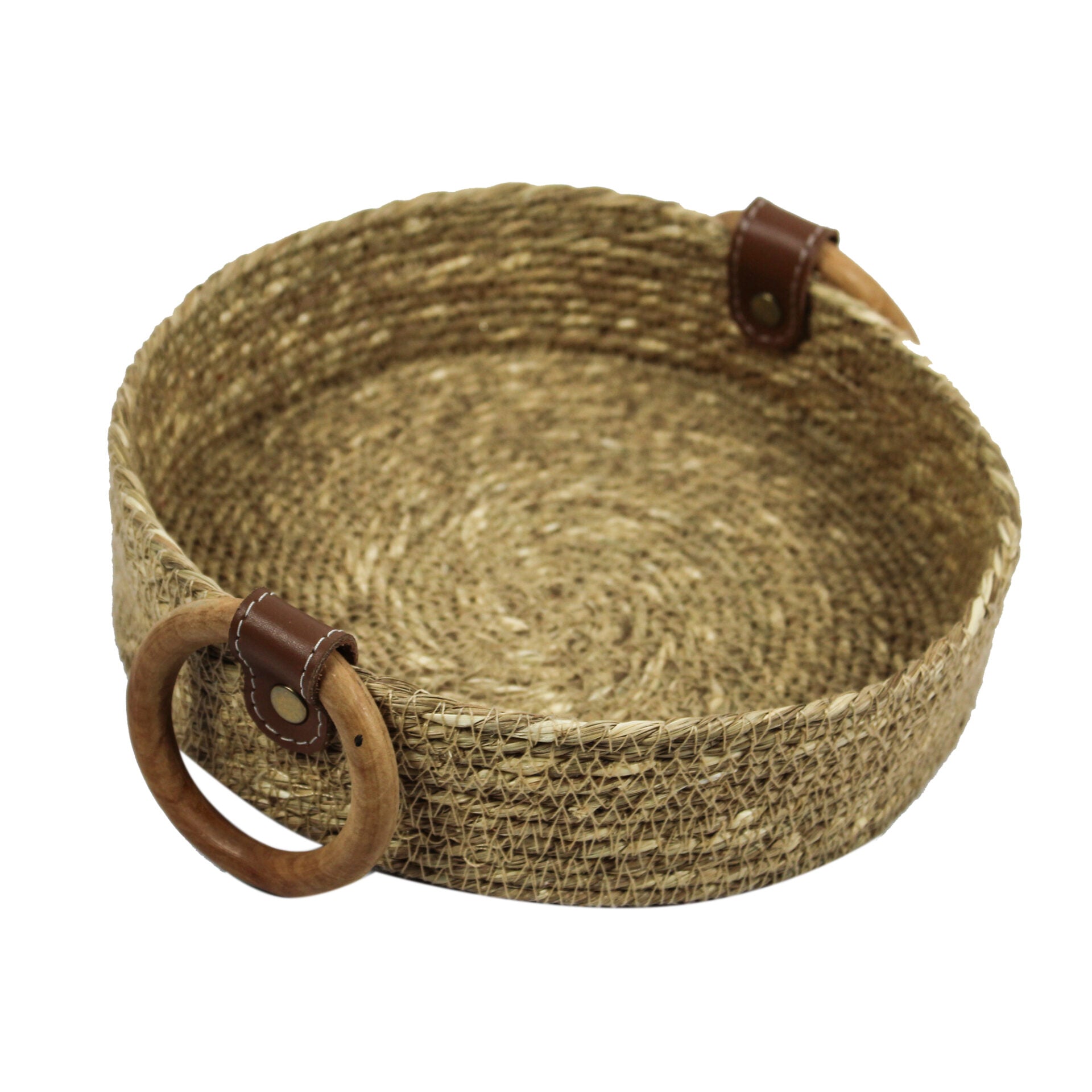 Multipurpose Sea Grass Basket With Wooden Handles