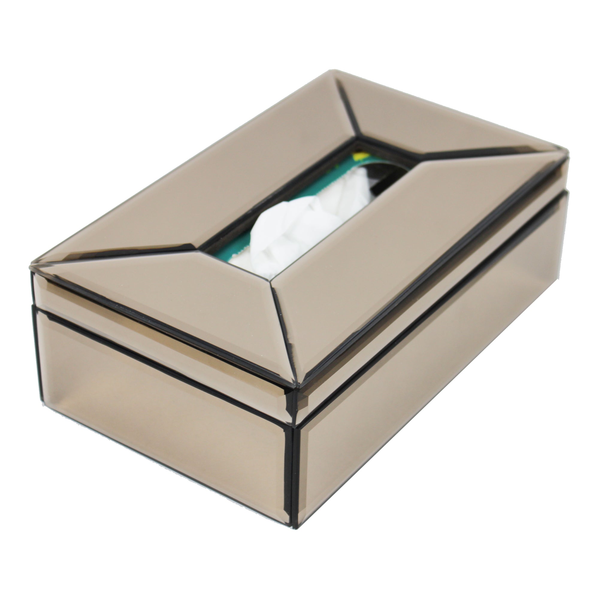 Modern Decorative Brown Glass Tissue Box