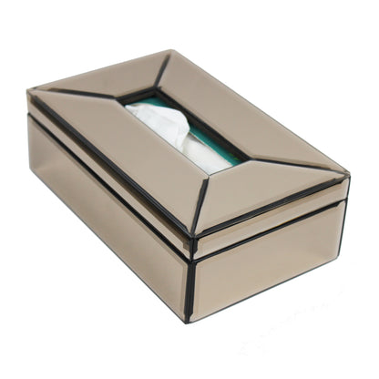 Brown Mirror/Glass Tissue Box