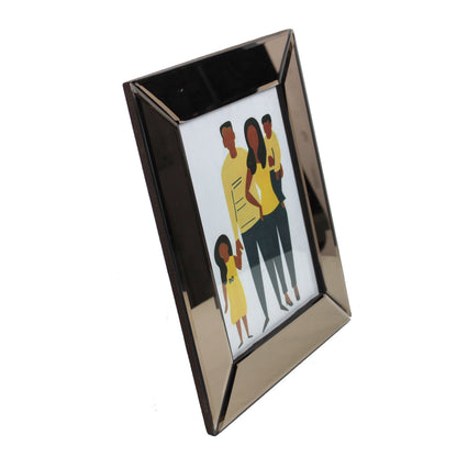 Brown Glass Mirror Picture Frame