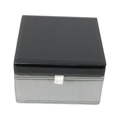 Black Glass Mirror Multipurpose Storage Box for Valentine-s Day (Size: 5 x 5 X 3 Inch)