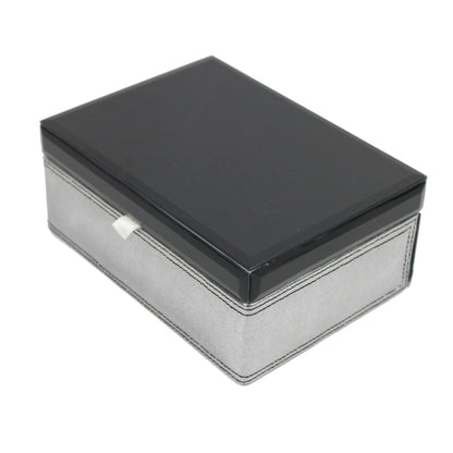 Black Glass Mirror Multipurpose Storage Box (Size: 7 x 5 X 3 Inch)