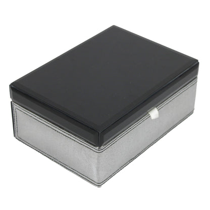 Black Glass Mirror Multipurpose Storage Box (Size: 7 x 5 X 3 Inch)