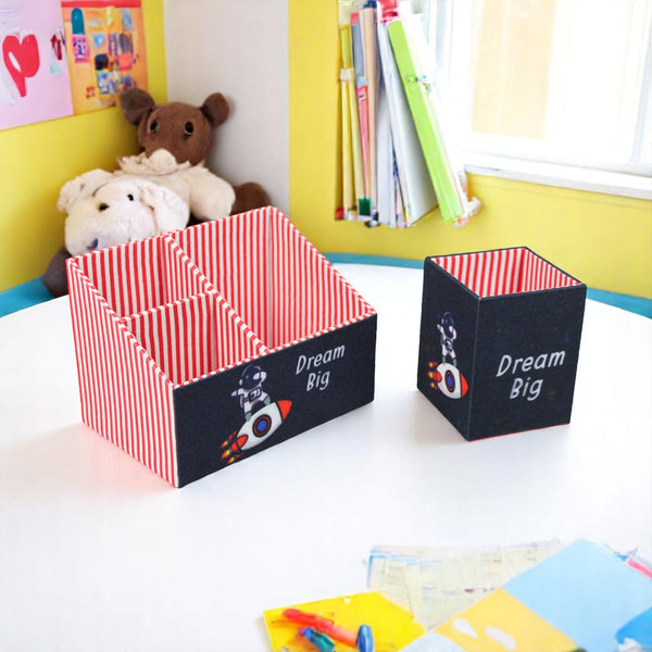 Astronaut Design Kids Stationary Holder & Pen Holder (Set of 2)