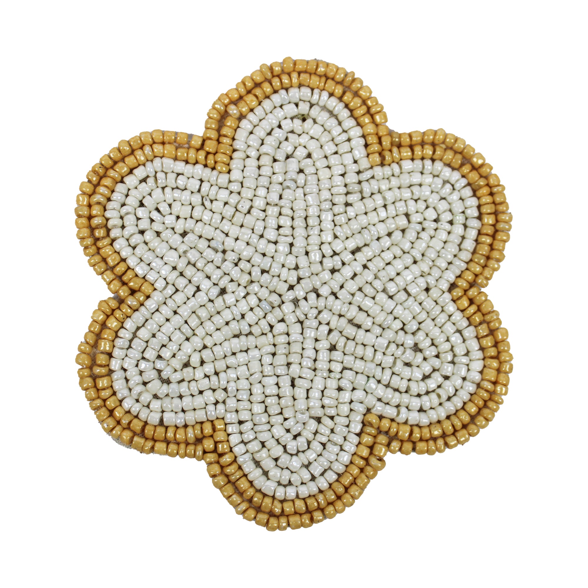 Beaded Embroidered Coaster Set of Four