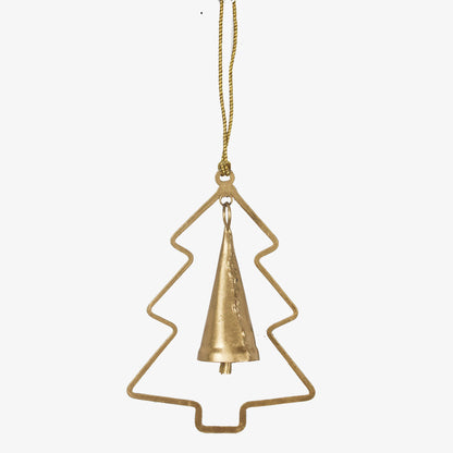 Set of 4 Metal Christmas Tree Hanging Ornaments