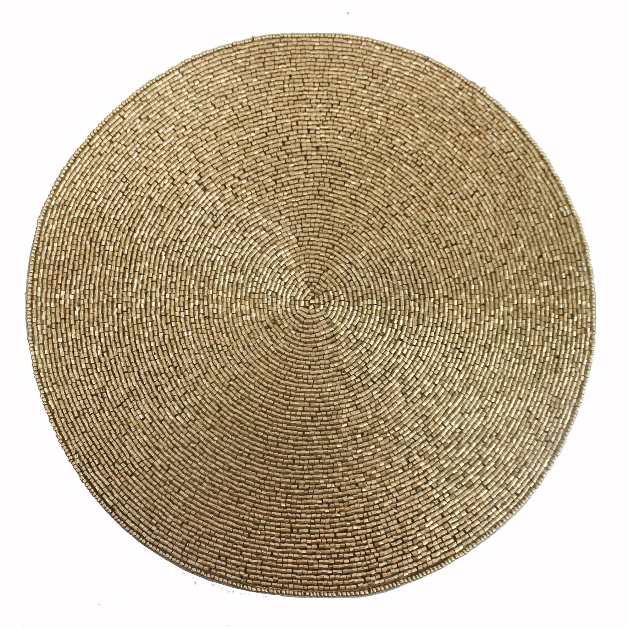 Gold Beaded Placemats for Dining Set of Two