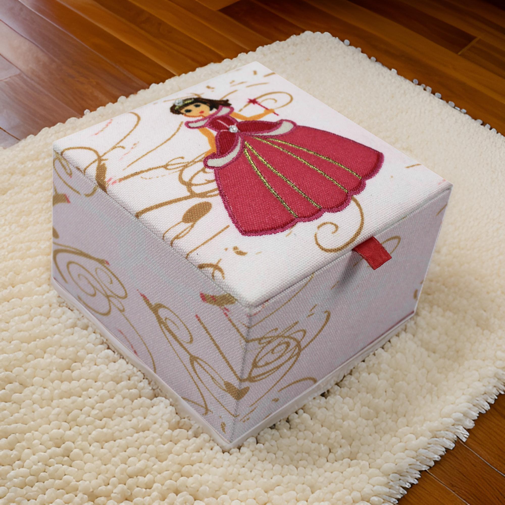 Embroidered Jeweled Princess Storage Box for Kids