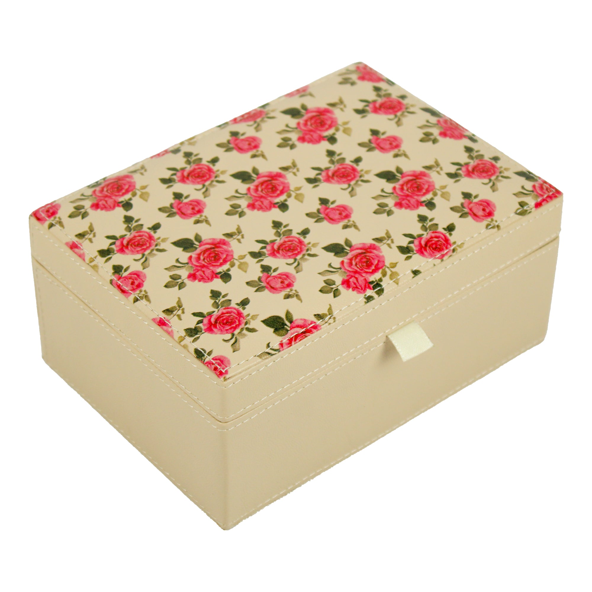 Rose Leatherite Jewellery Box