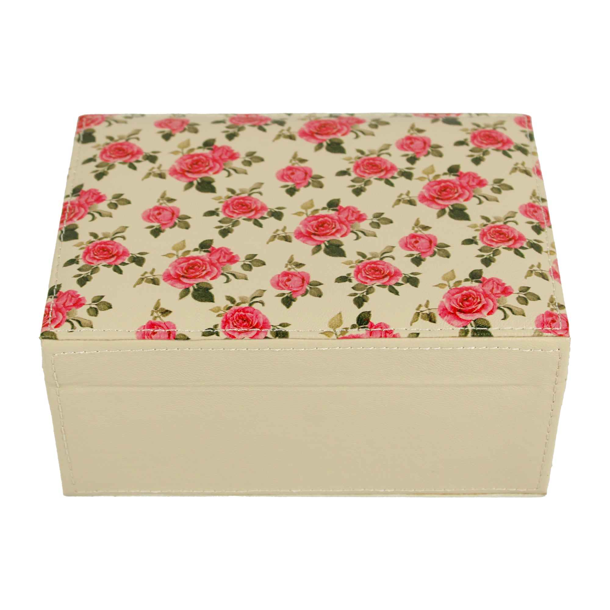 Rose Leatherite Jewellery Box