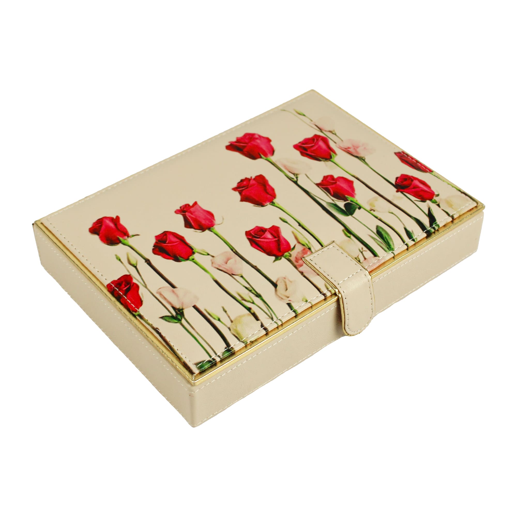 Rose Design Jewellery Box With Mirror