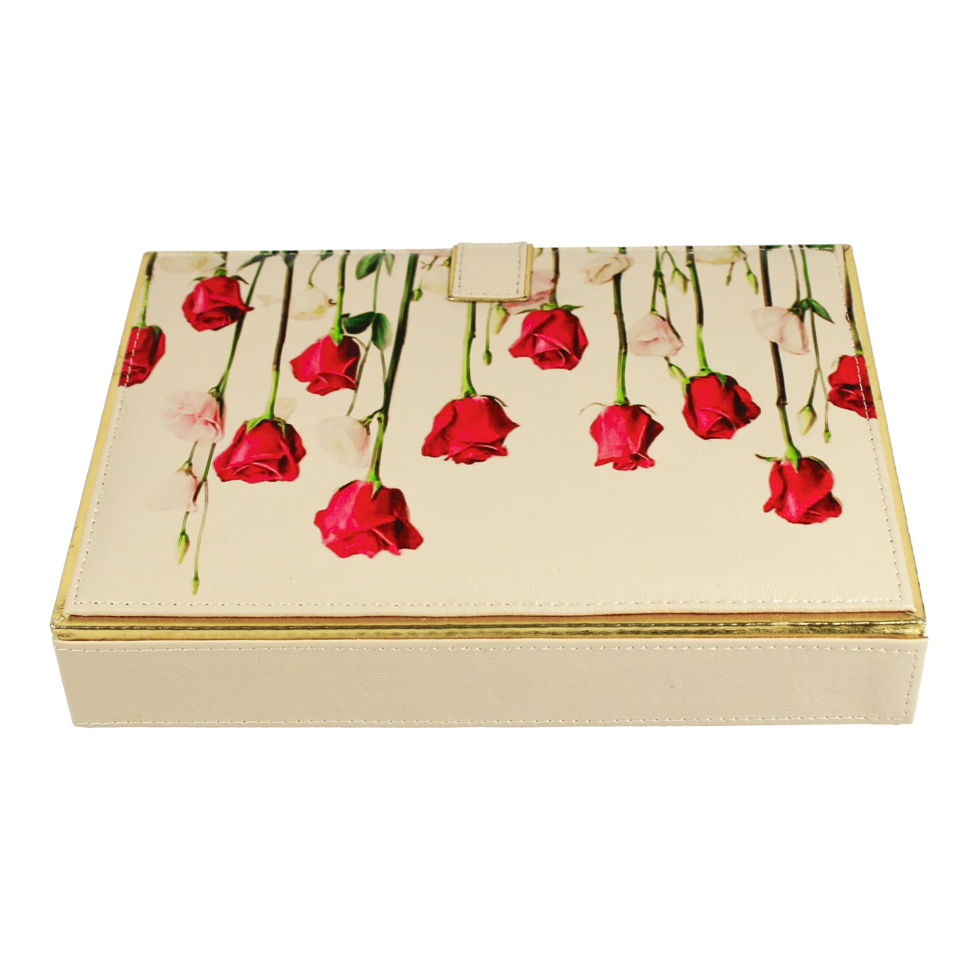 Rose Design Jewellery Box With Mirror