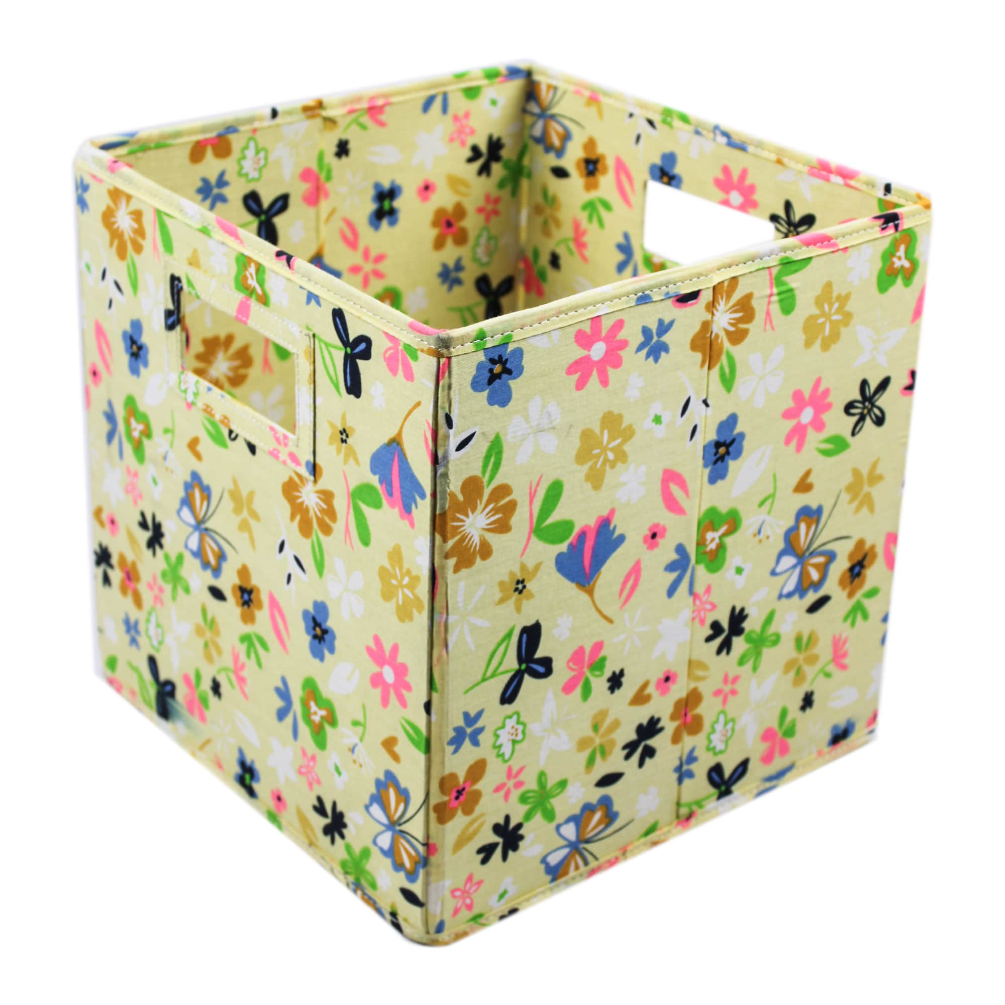 Foldable Floral Design Storage Basket