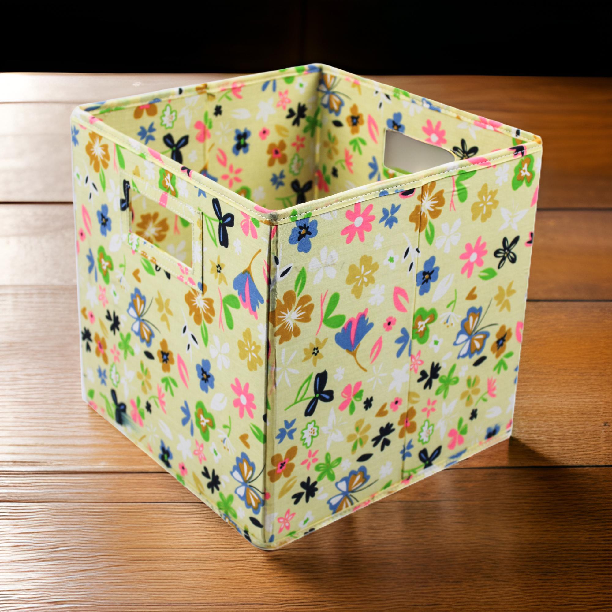 Foldable Floral Design Storage Basket