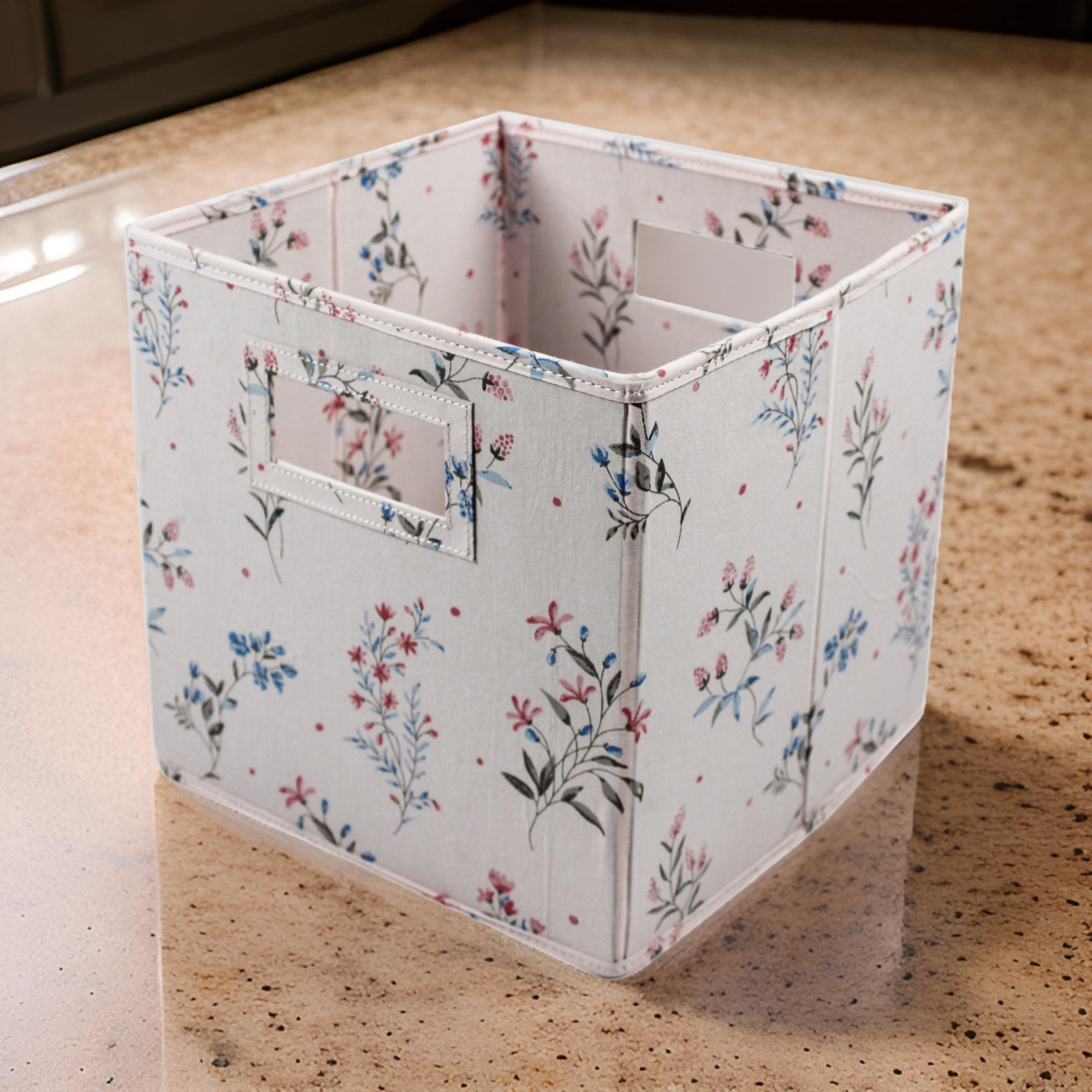 Foldable Floral Design Storage Basket
