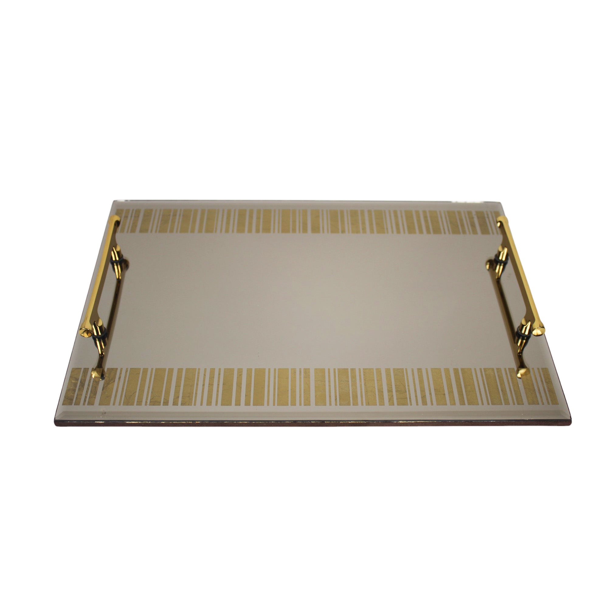 Luxury Designer Brown Glass Set of Two Tray