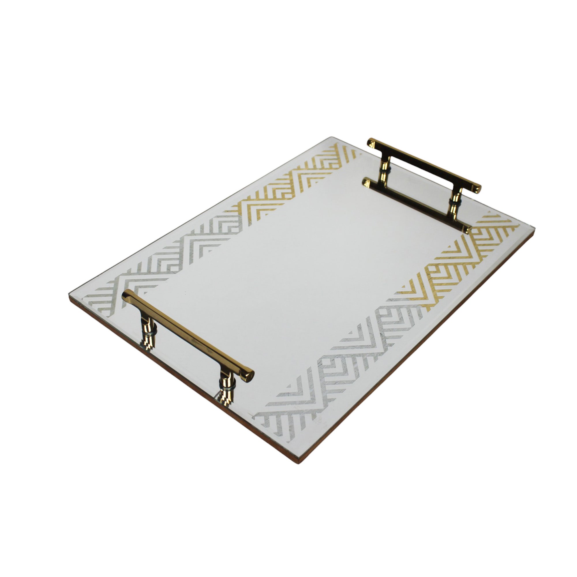 Premium Designer Brown Glass Set of Two Tray