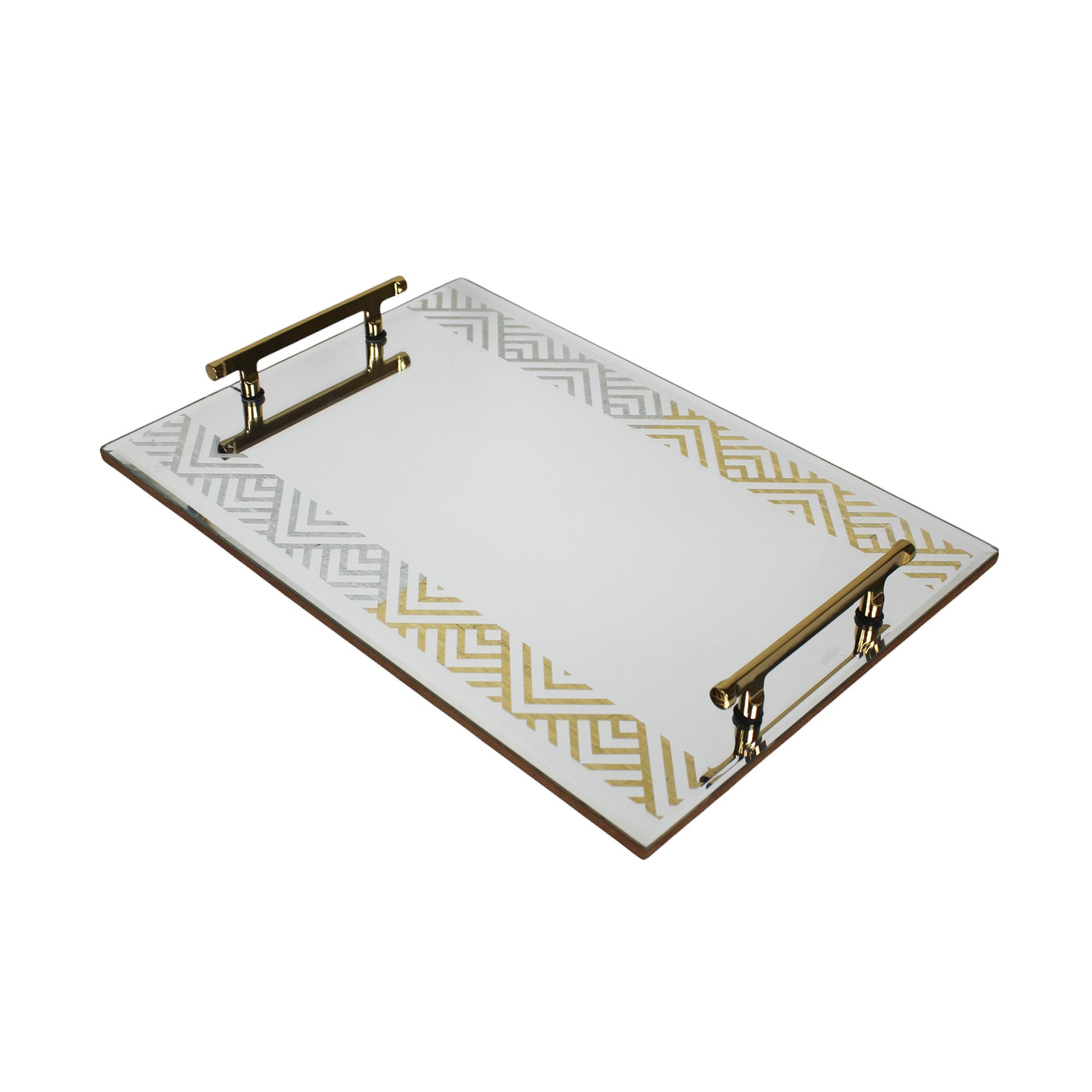 Premium Designer Brown Glass Set of Two Tray