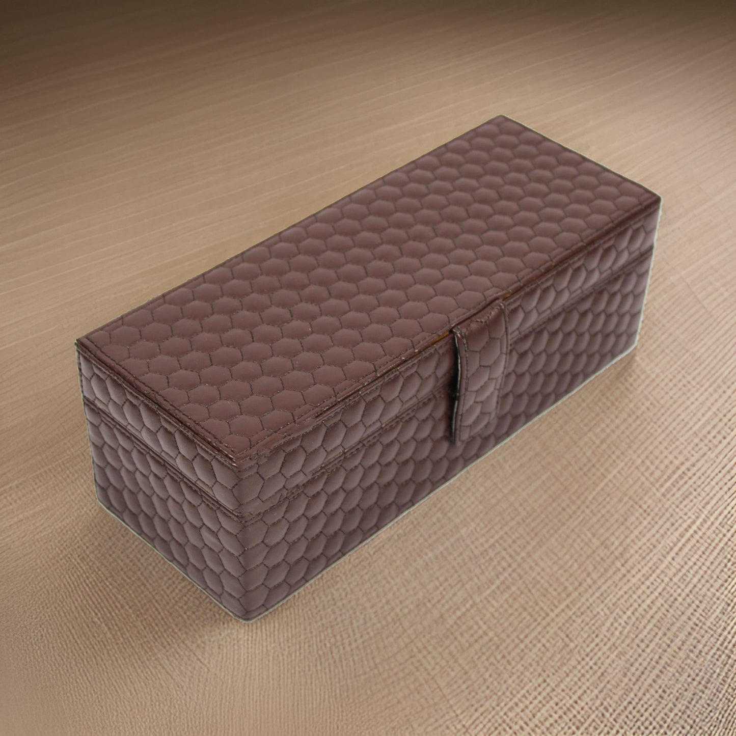 Brown Leatherite Storage Box