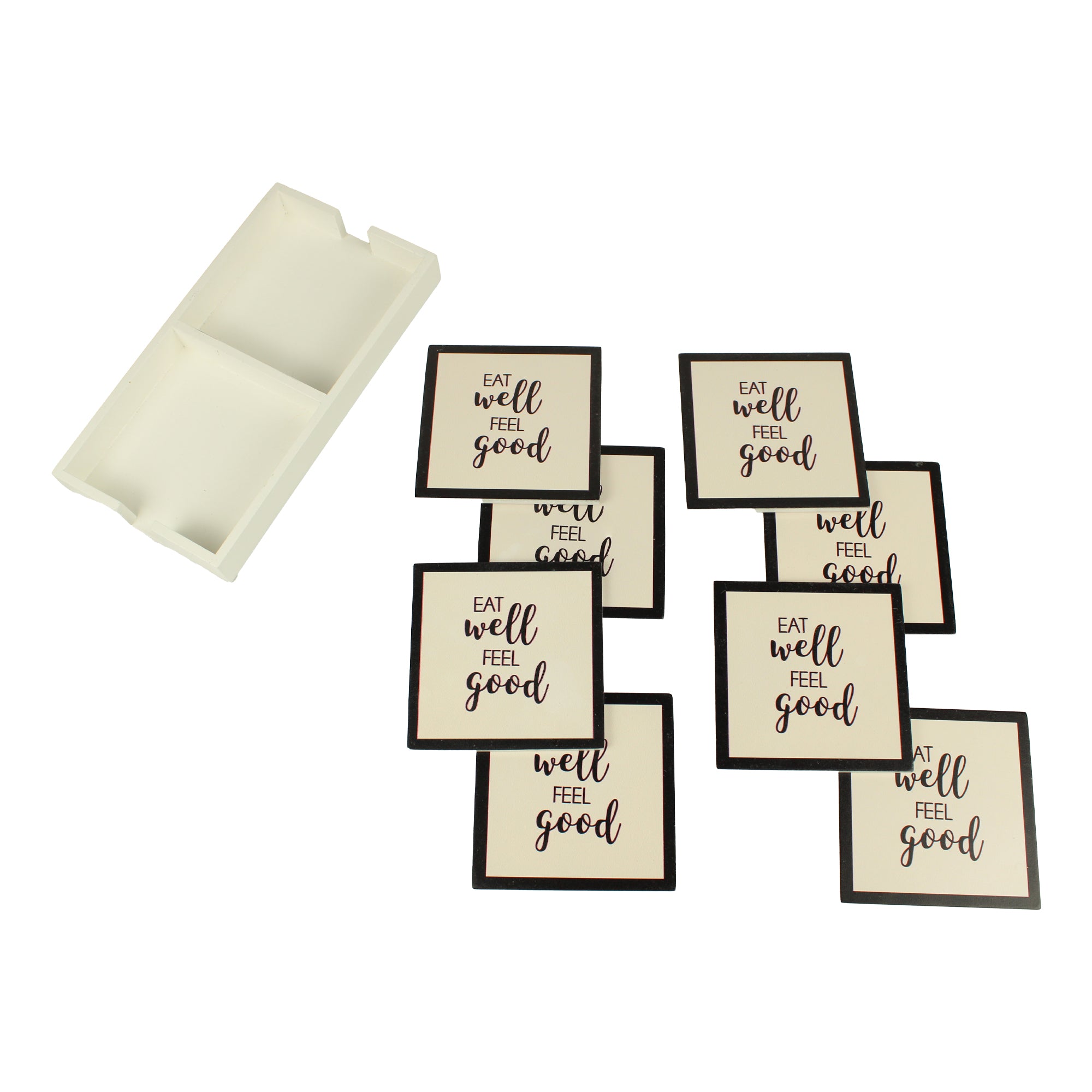 Printed Coaster With Caddy Tray Set of Eight