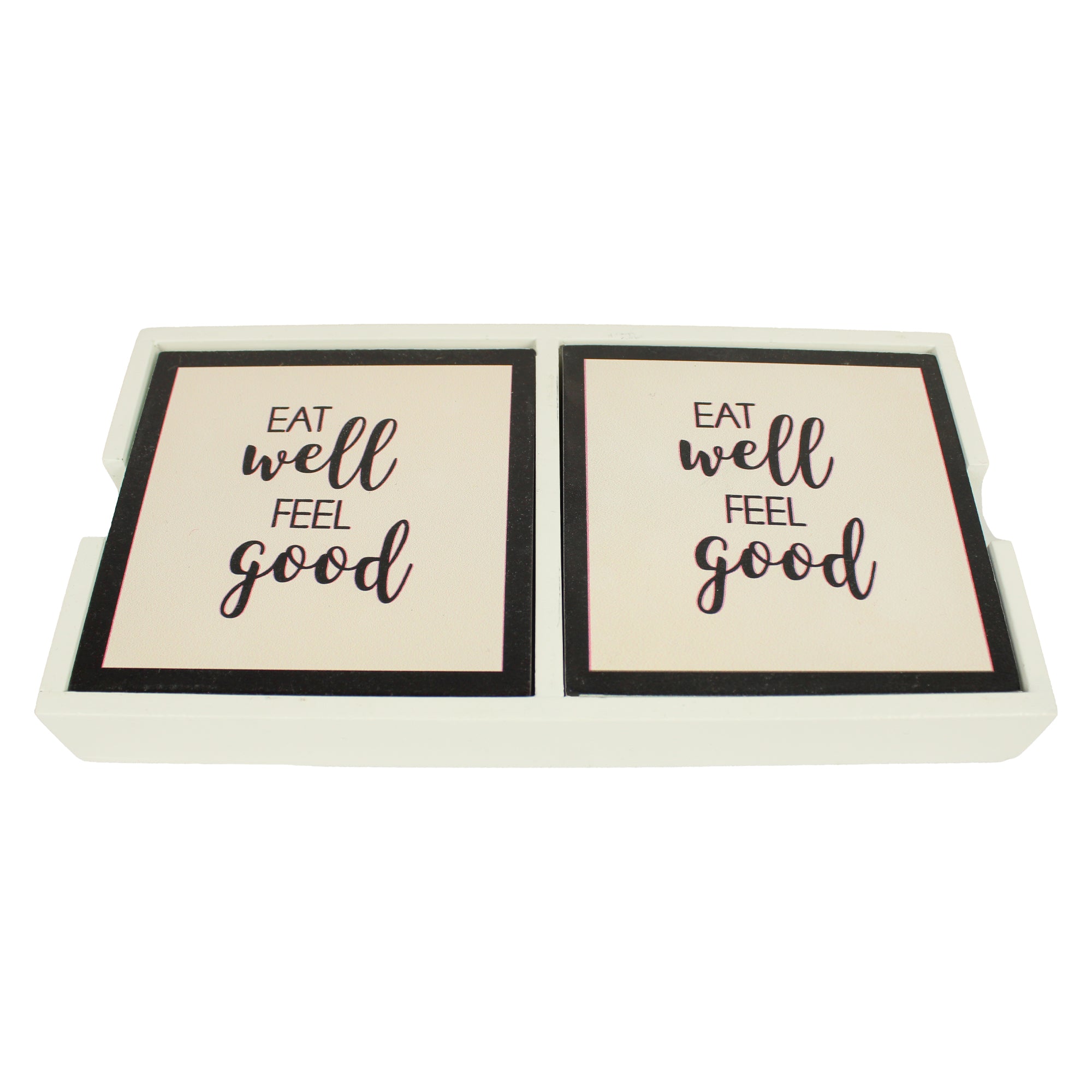 Printed Coaster With Caddy Tray Set of Eight