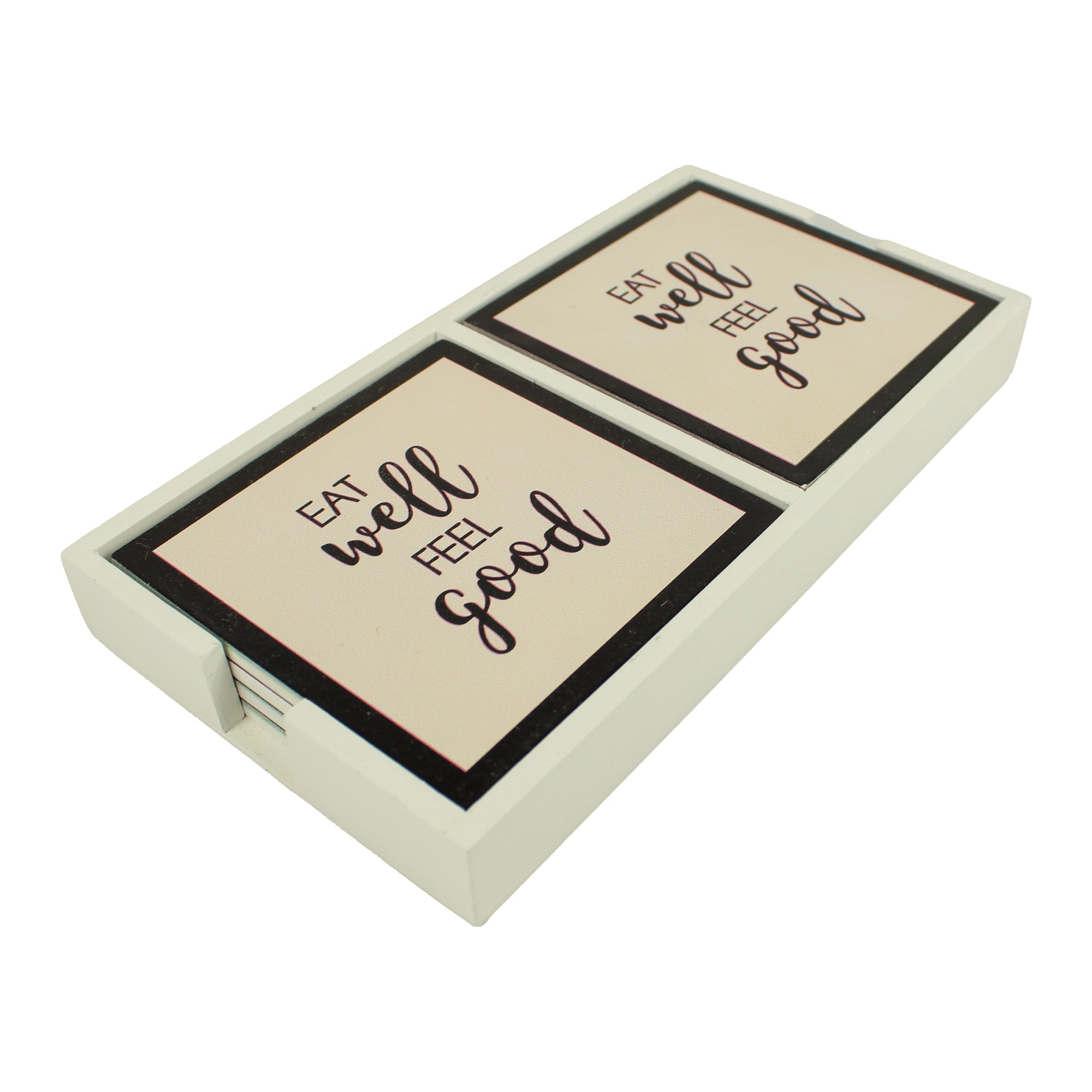 Printed Coaster With Caddy Tray Set of Eight