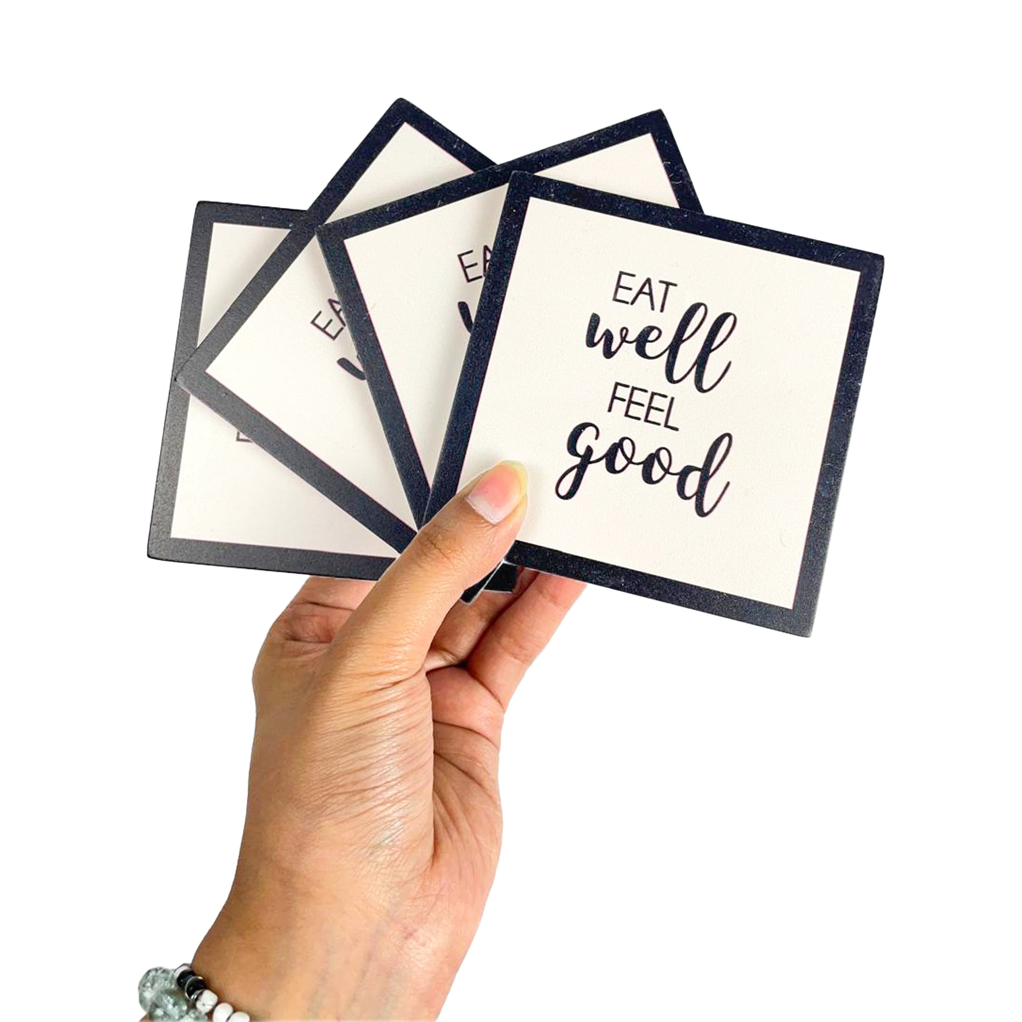 Printed Coaster With Caddy Tray Set of Eight