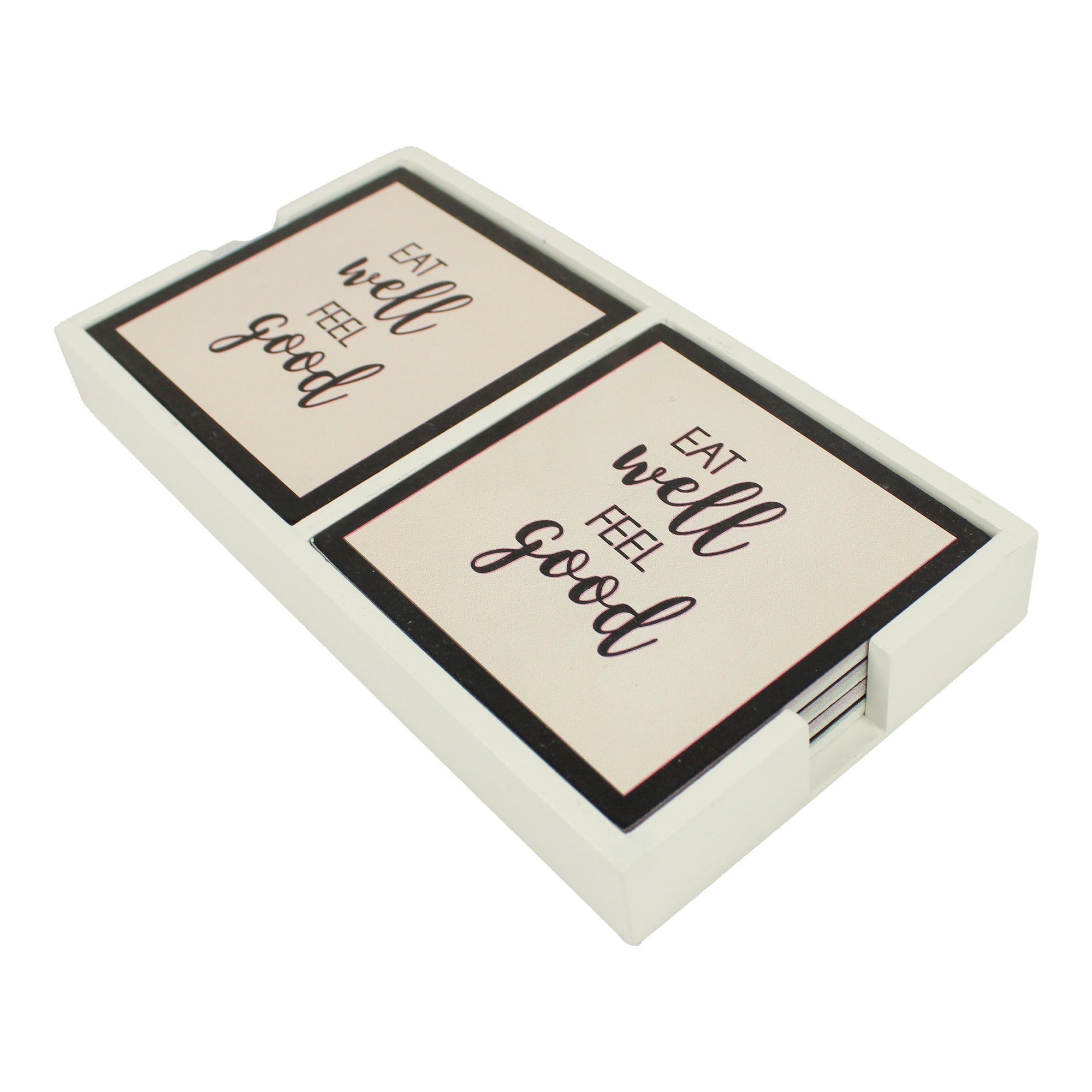 Printed Coaster With Caddy Tray Set of Eight