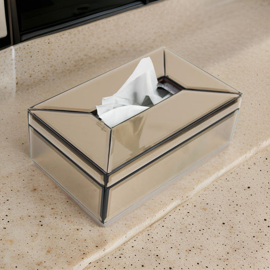 Brown Glass Tissue Box