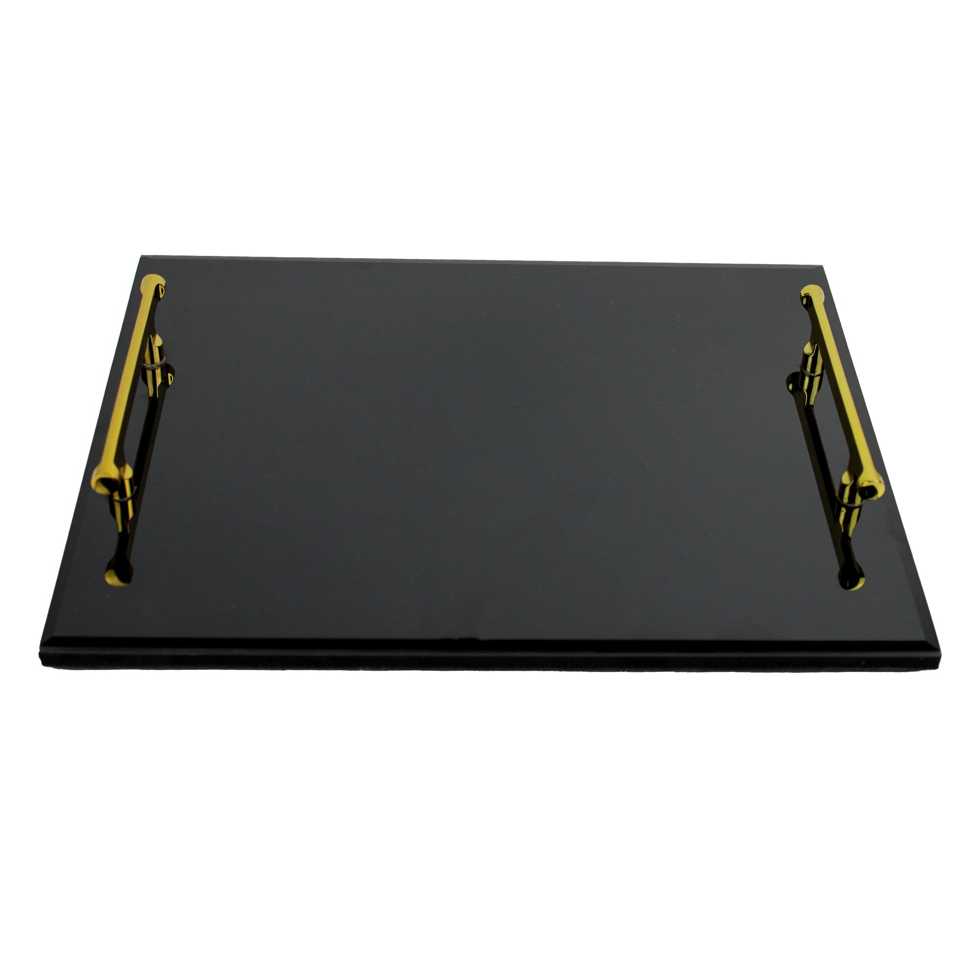 Luxury Black Glass Tray Set of Two