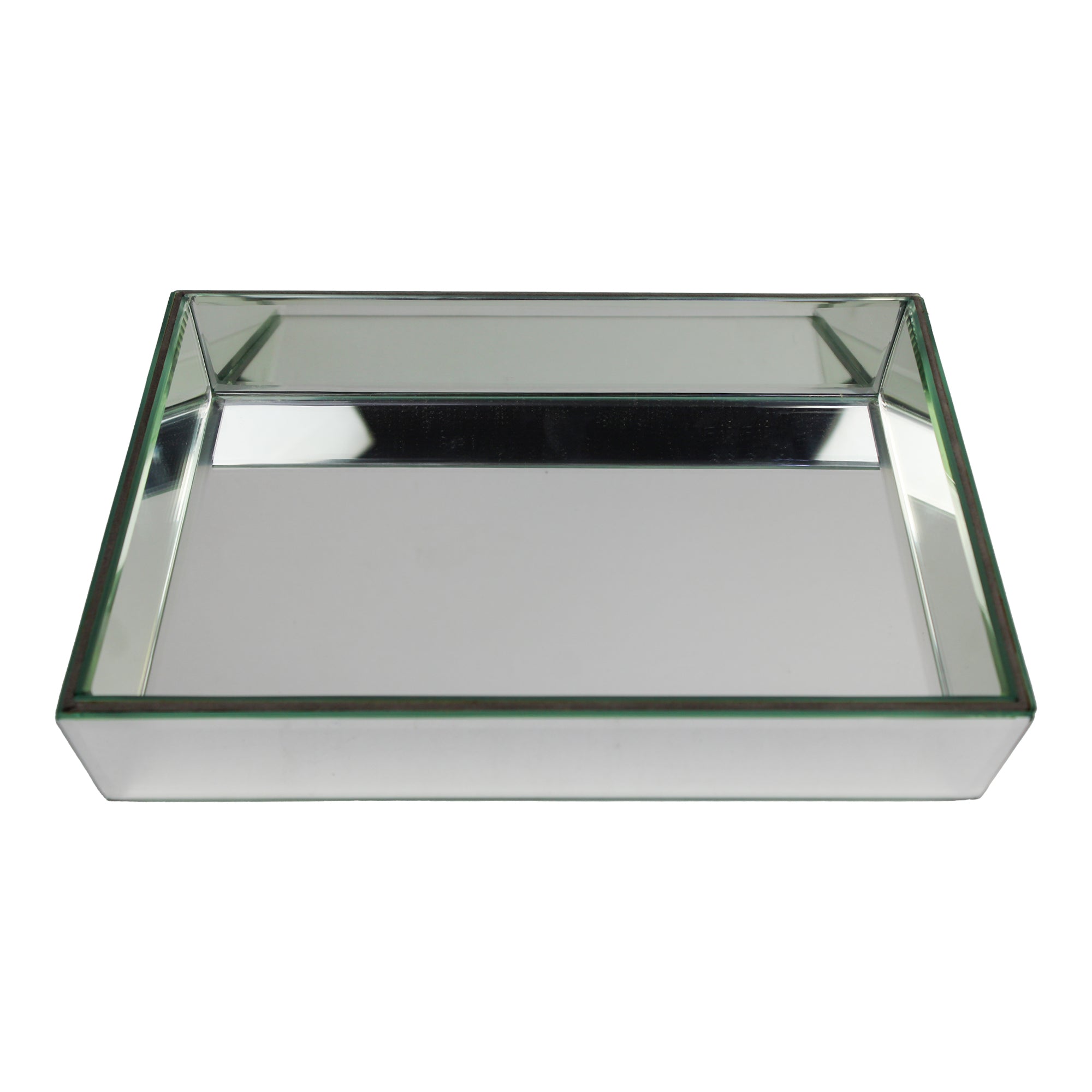 Luxury Silver Glass Tray Set of Two