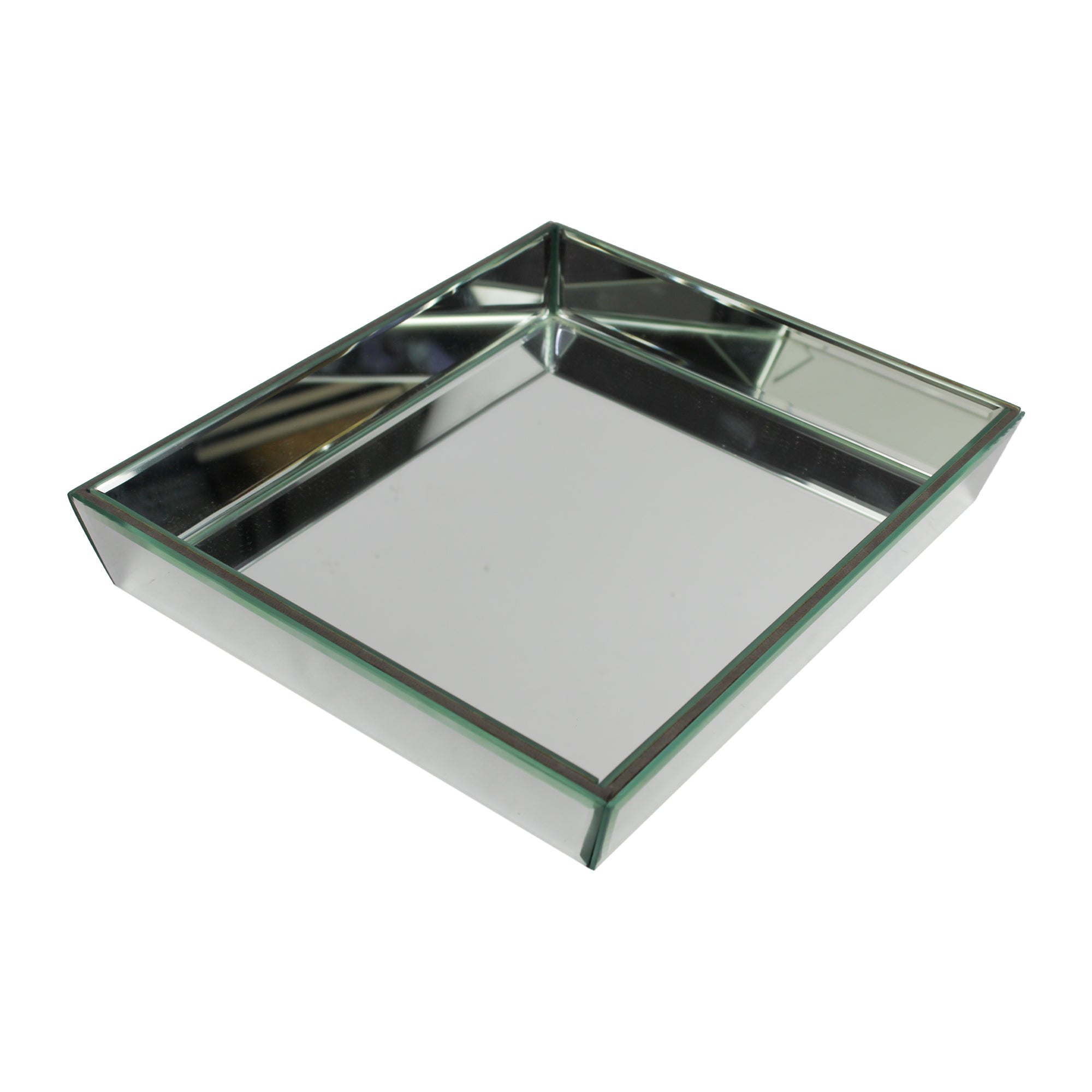 Luxury Silver Glass Tray Set of Two